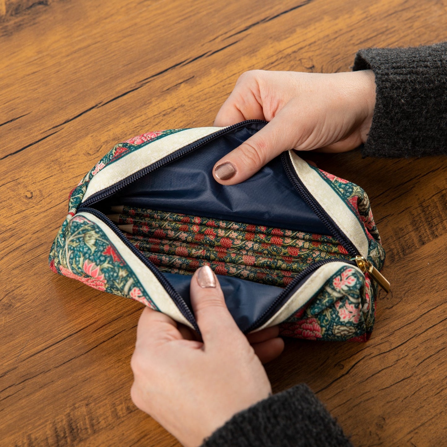 Gifted Stationery Pencil Case William Morris Cray Zipped Fabric Pouch