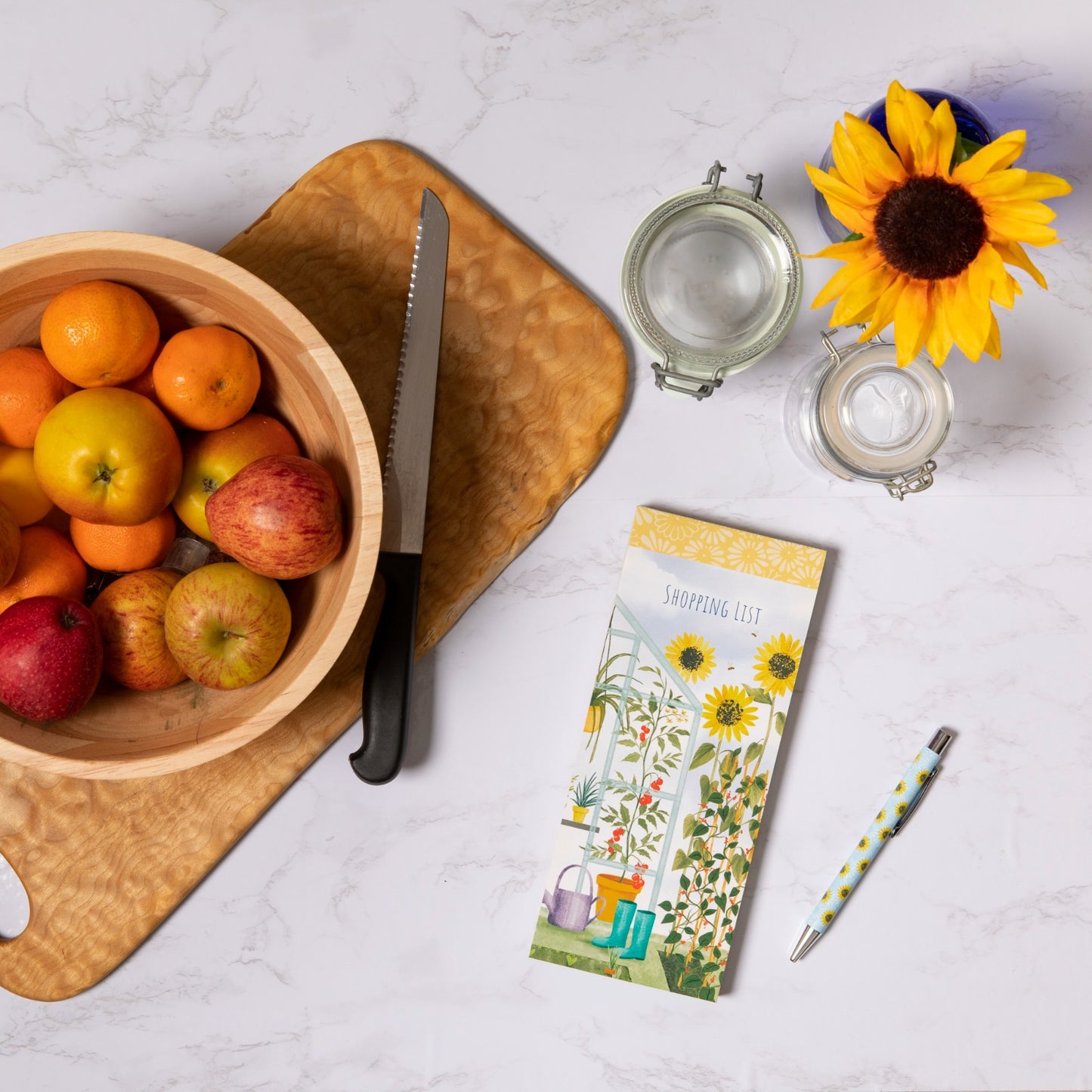 Gifted Stationery Magnetic Shopping List Pad In The Garden Design In Yellow