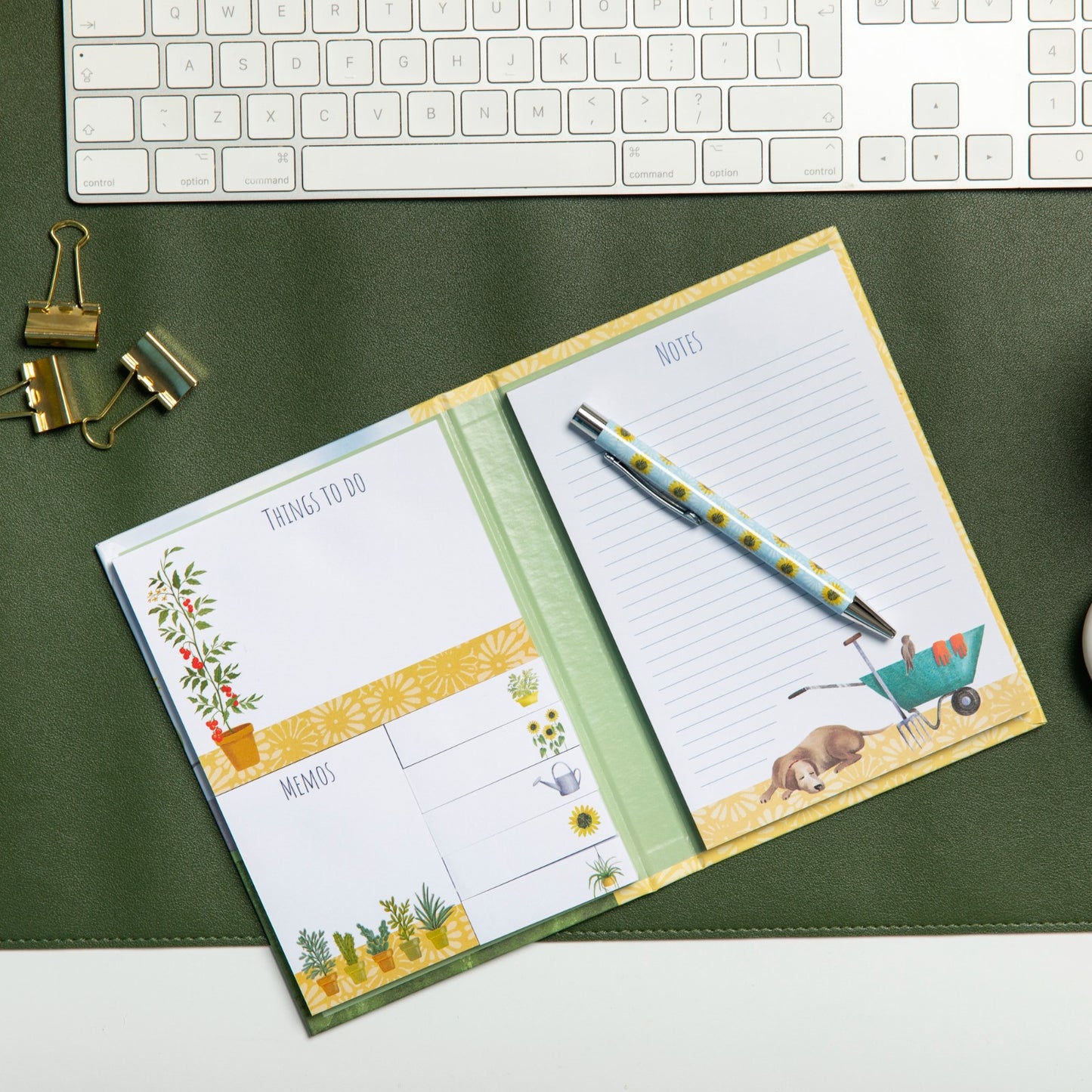 Gifted Stationery Sticky Notes Folder In The Garden Design To-Do List Organiser