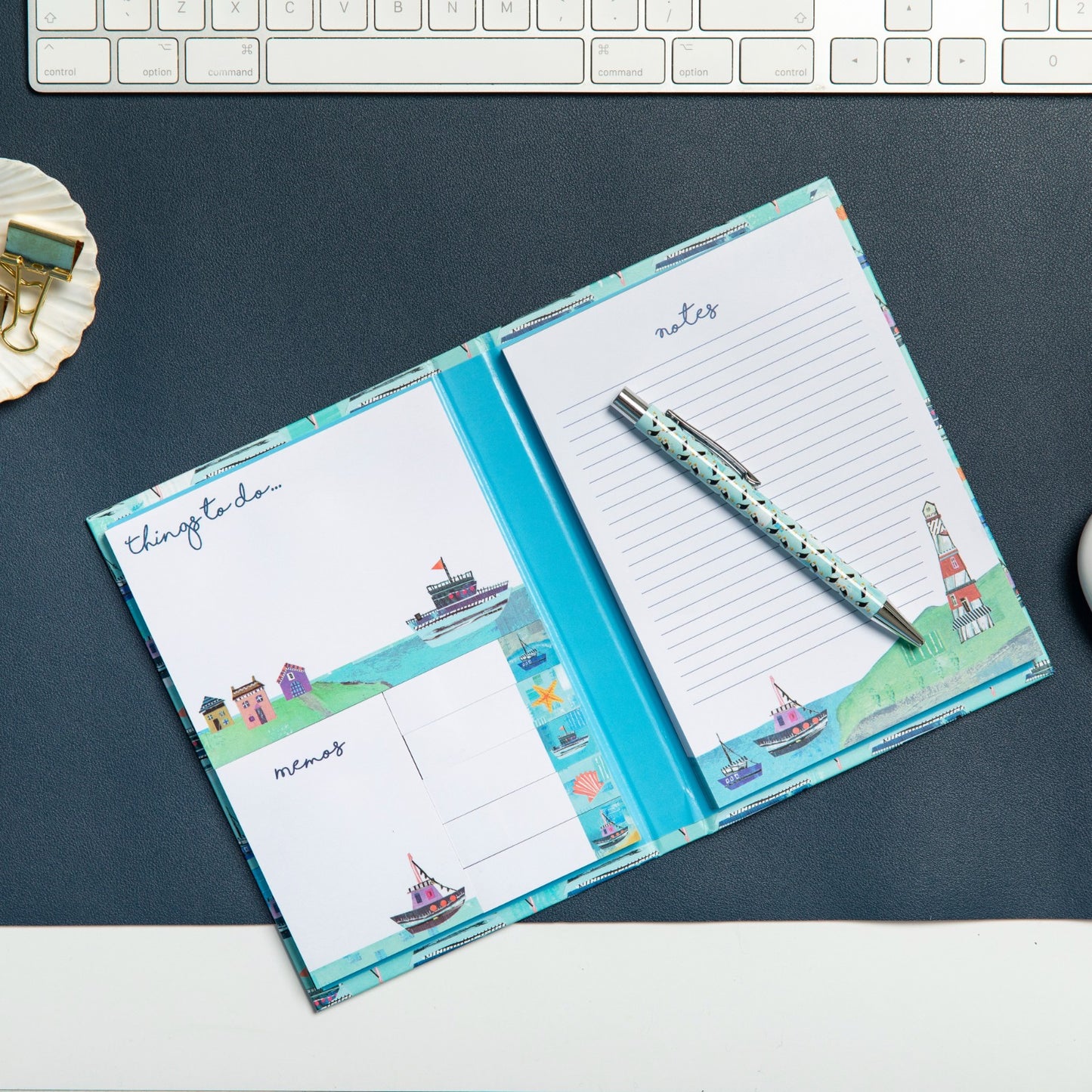 Gifted Stationery Sticky Notes Folder Sea Breeze Design To-Do List Organiser