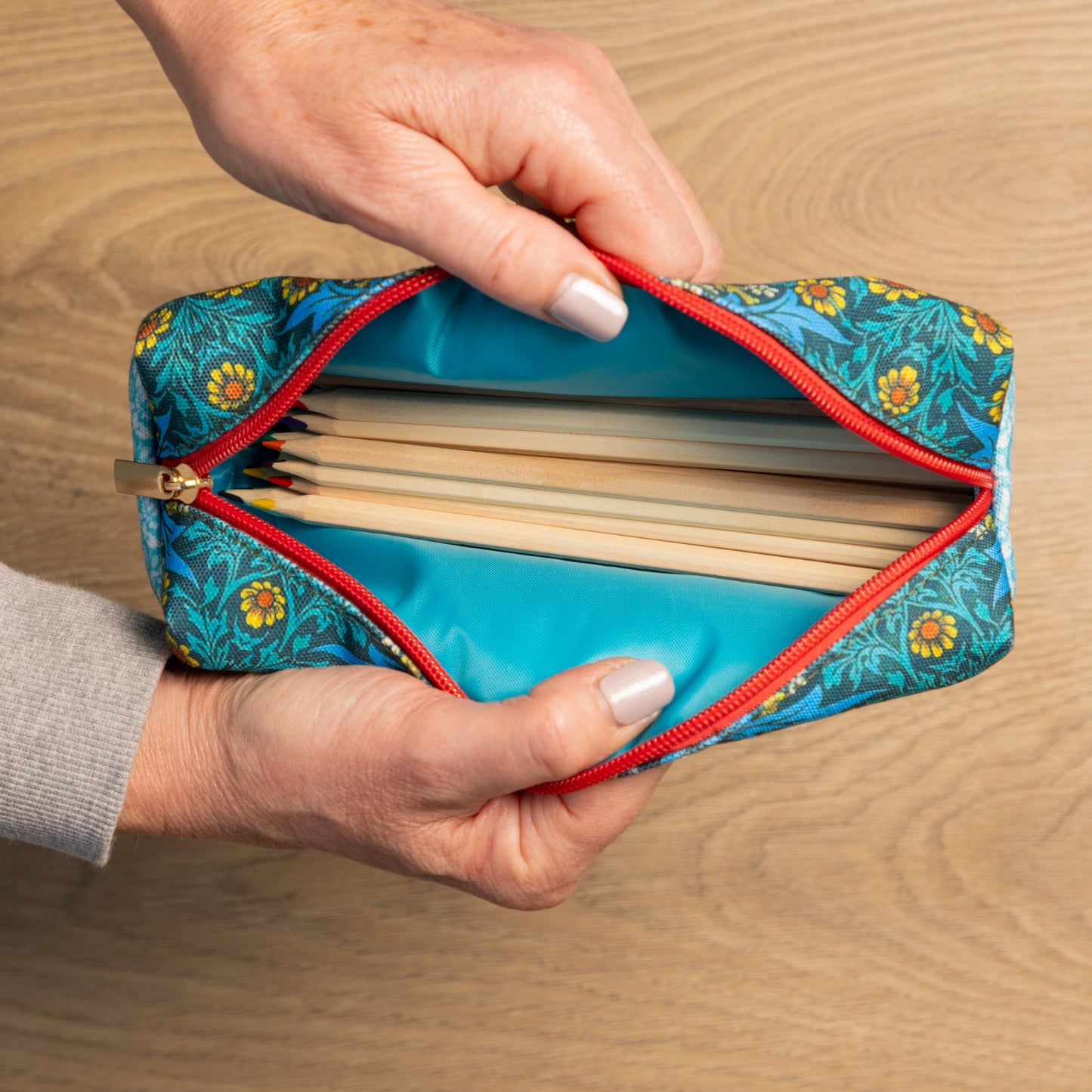 Gifted Stationery Pencil Case William Morris Blackthorn Zipped Fabric Pouch