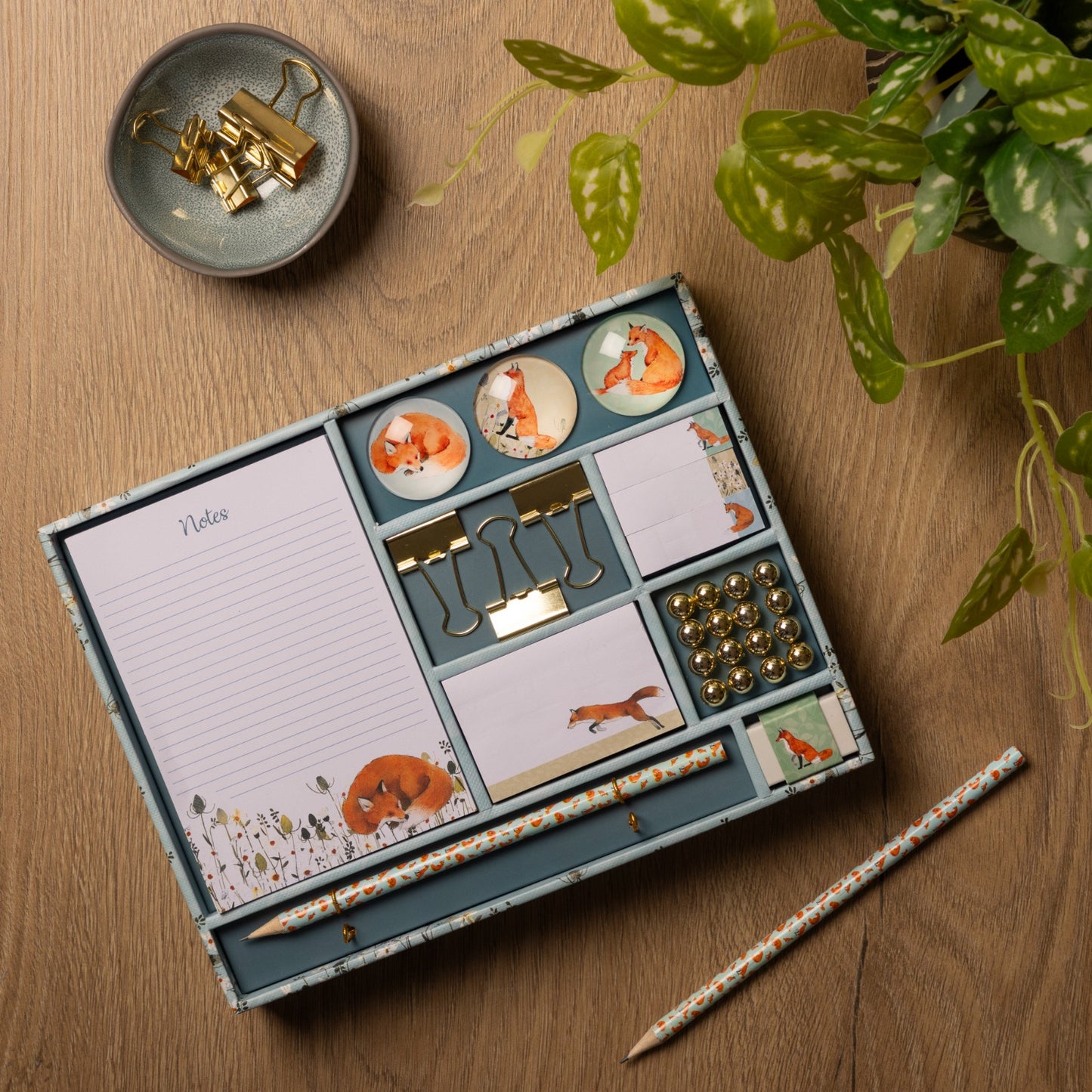 Gifted Stationery Gift Set Foxy Tales Design Pencils, Pads & Desk Accessories