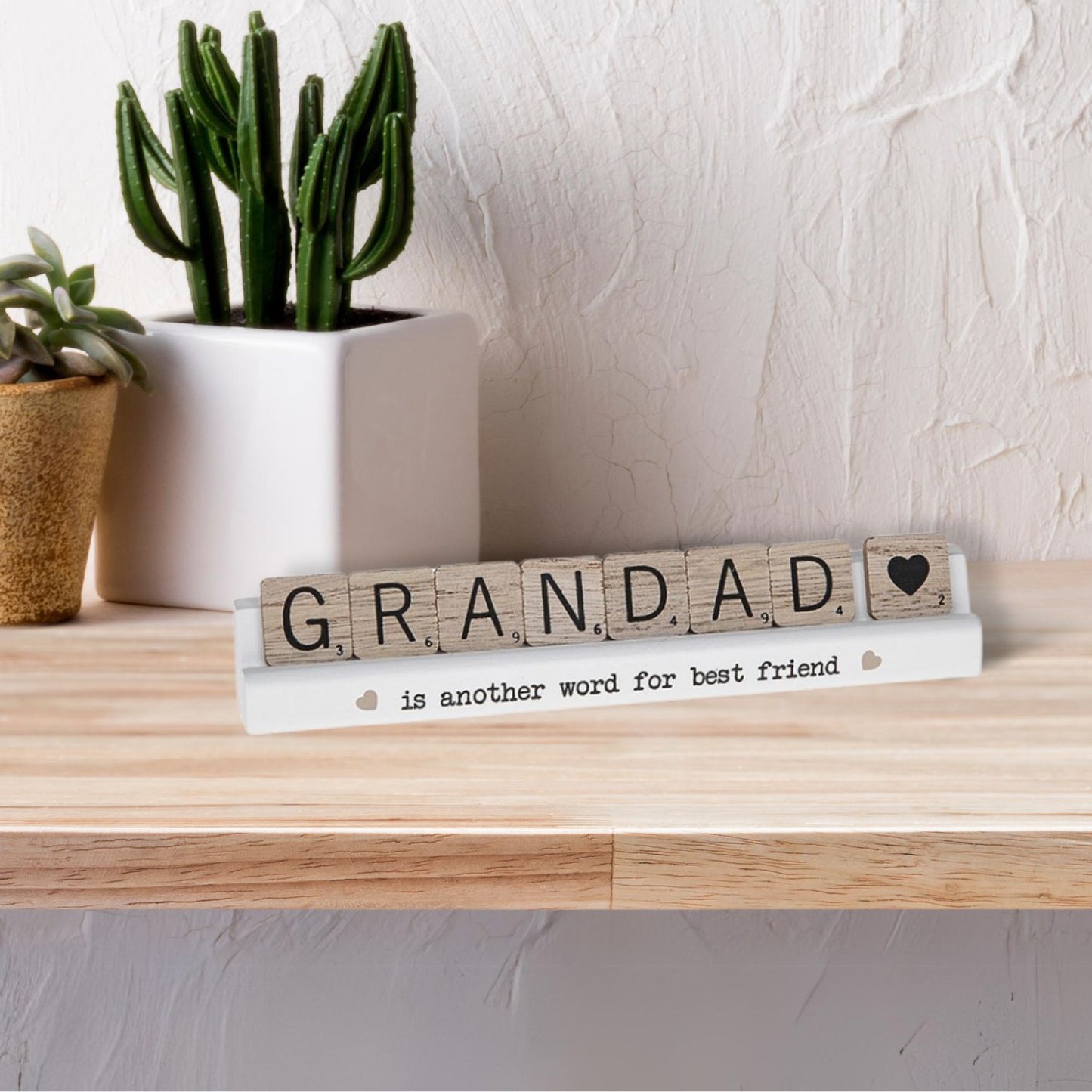Scrabble Sentiments Grandad My Best Friend Wooden Scrabble Table Plaque