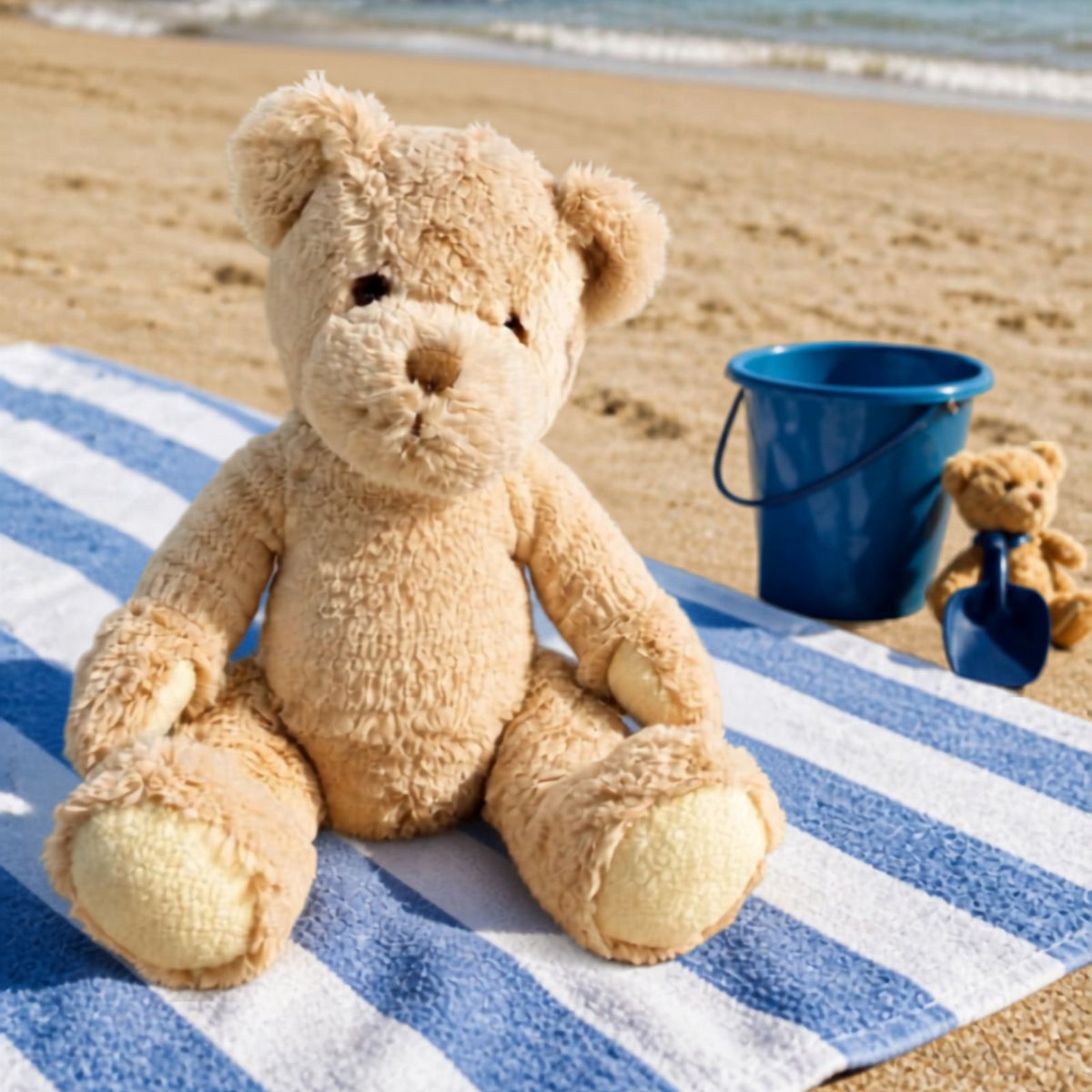 LK Bear Cutest Baby Boy Soft Teddy Wearing Knitted Jumper Plush Keepsake Gift