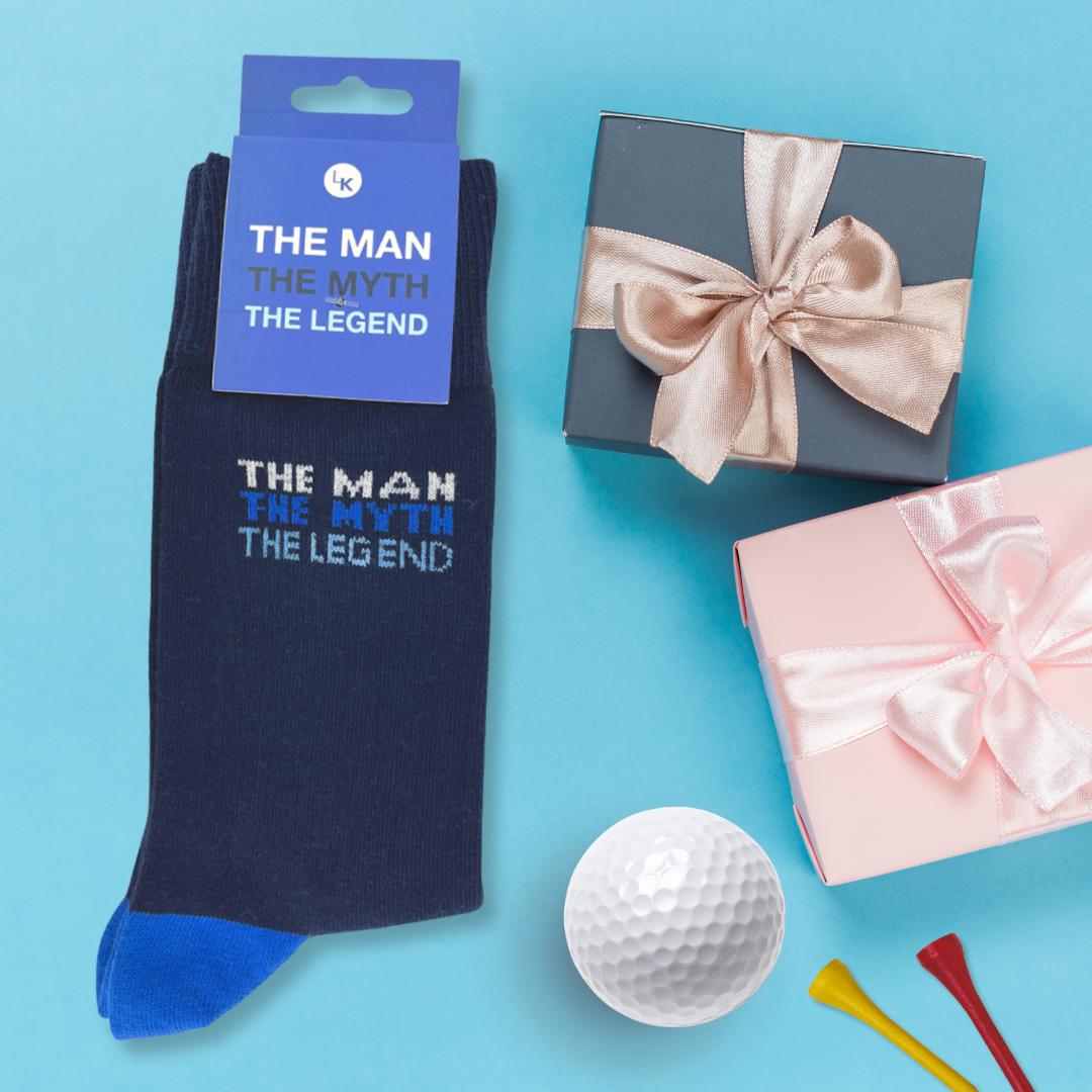 Snazzy Socks The Man, The Myth, The Legend Mens Socks Size 9-11.5 Novelty Sock