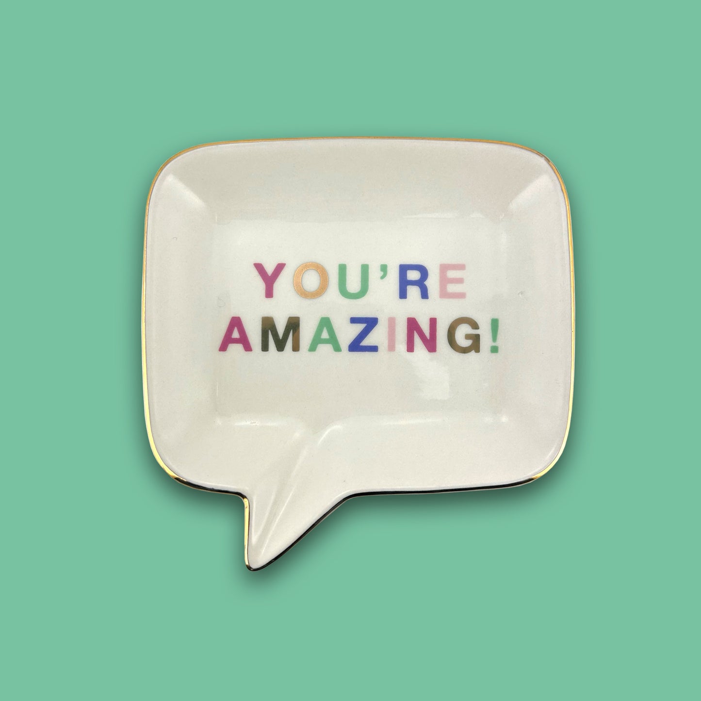 Speech Bubble You're Amazing! Ceramic Trinket Tray Dish Decorative Gift For Her