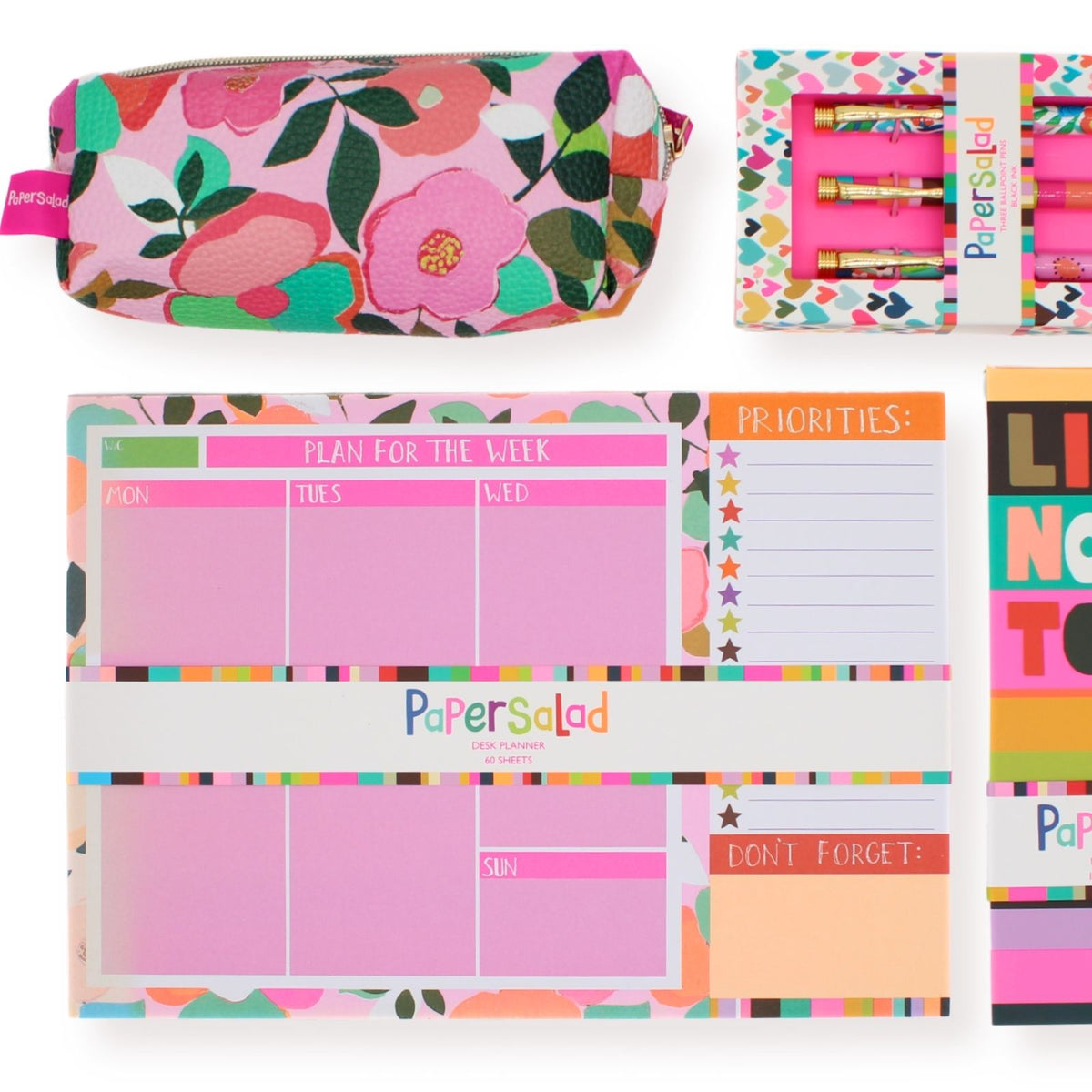 Paper Salad Stationery A4 Weekly Desk Planner Work Home School Organiser Gift