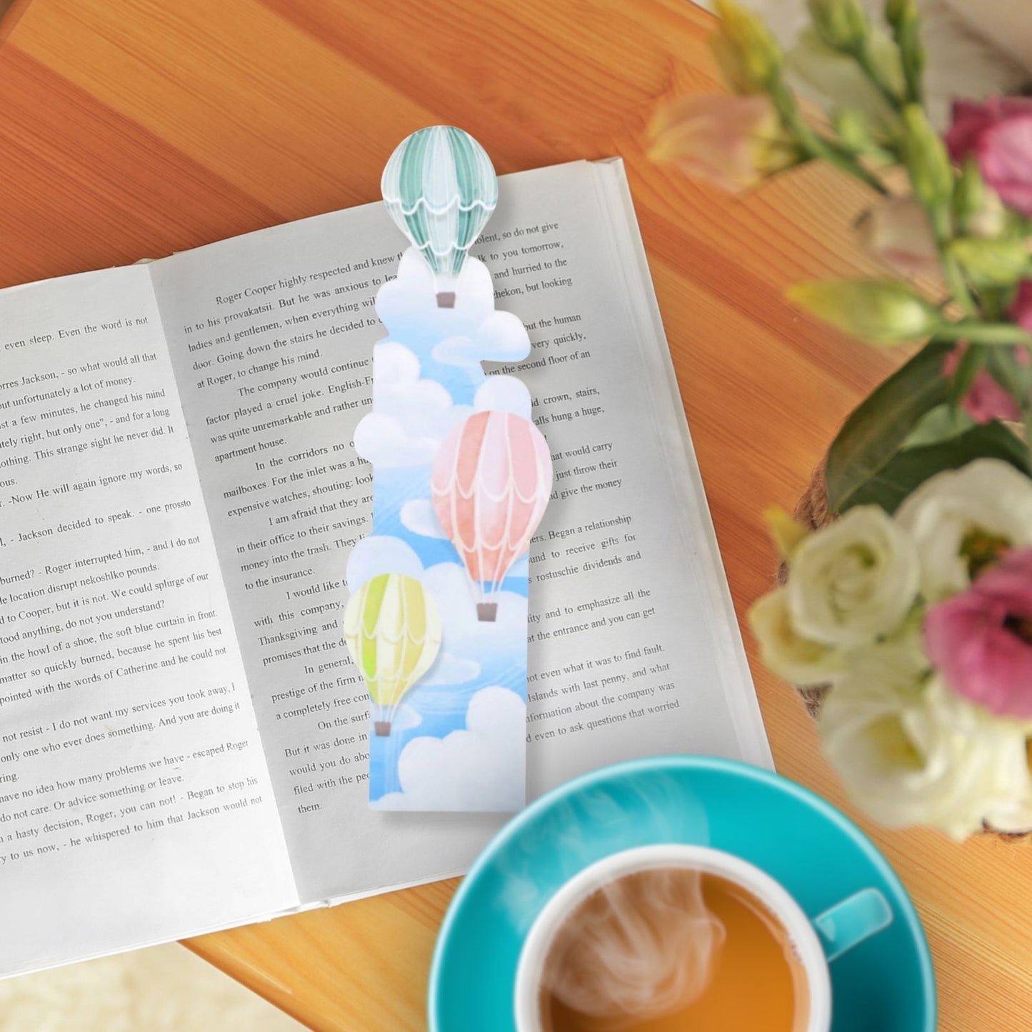 Origamo Quilled Bookmark Hot Air Balloons Handmade Reading Book Lover Gift