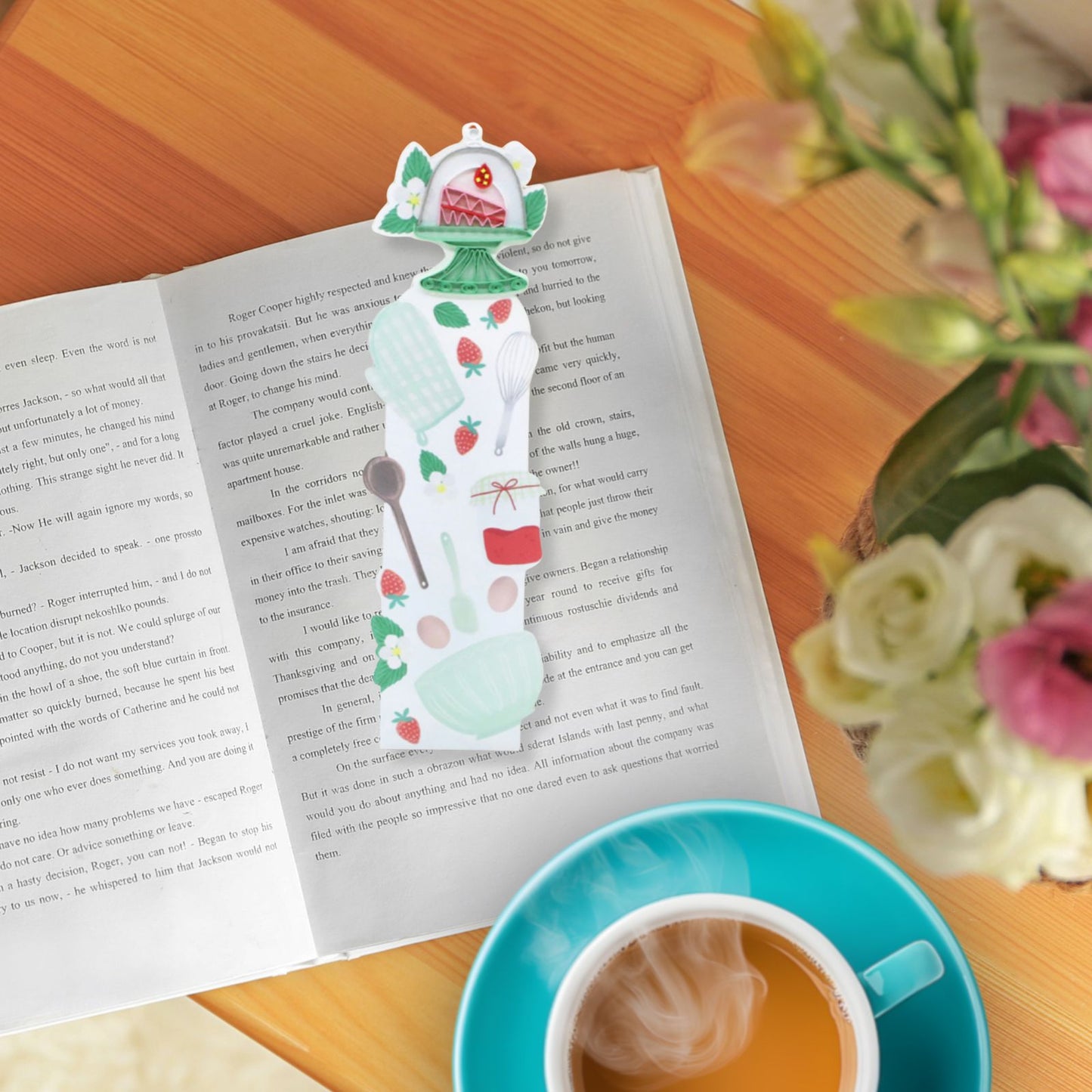 Origamo Quilled Bookmark Baking Theme Handmade Reading Cook Book Lover Gift