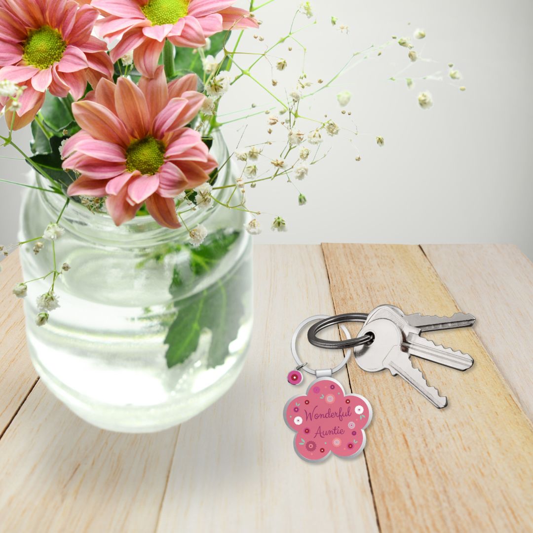 Wonderful Auntie Little Wishes Metallic Keyring