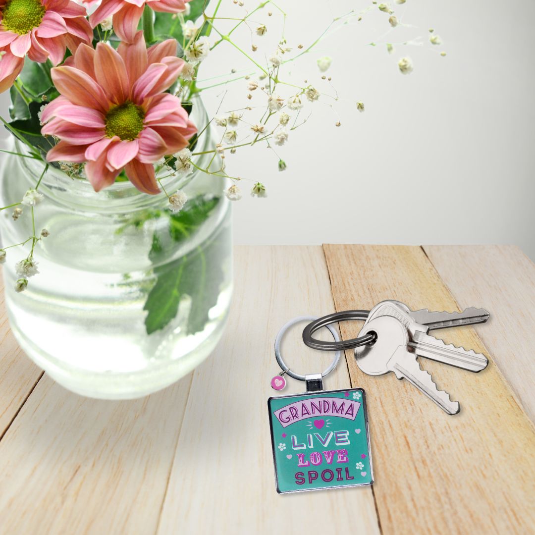 Grandma Live Love Spoil Little Wishes Metallic Keyring