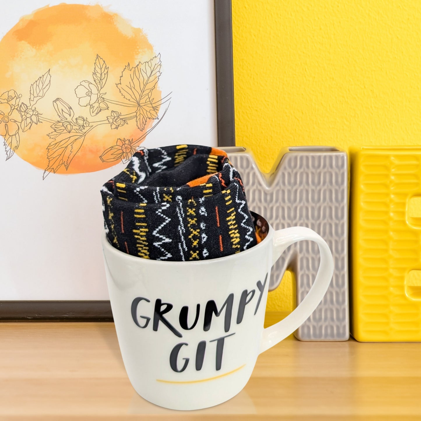 Grumpy Git Mug & Socks Set For Him Grumpy Old Man Gift Set
