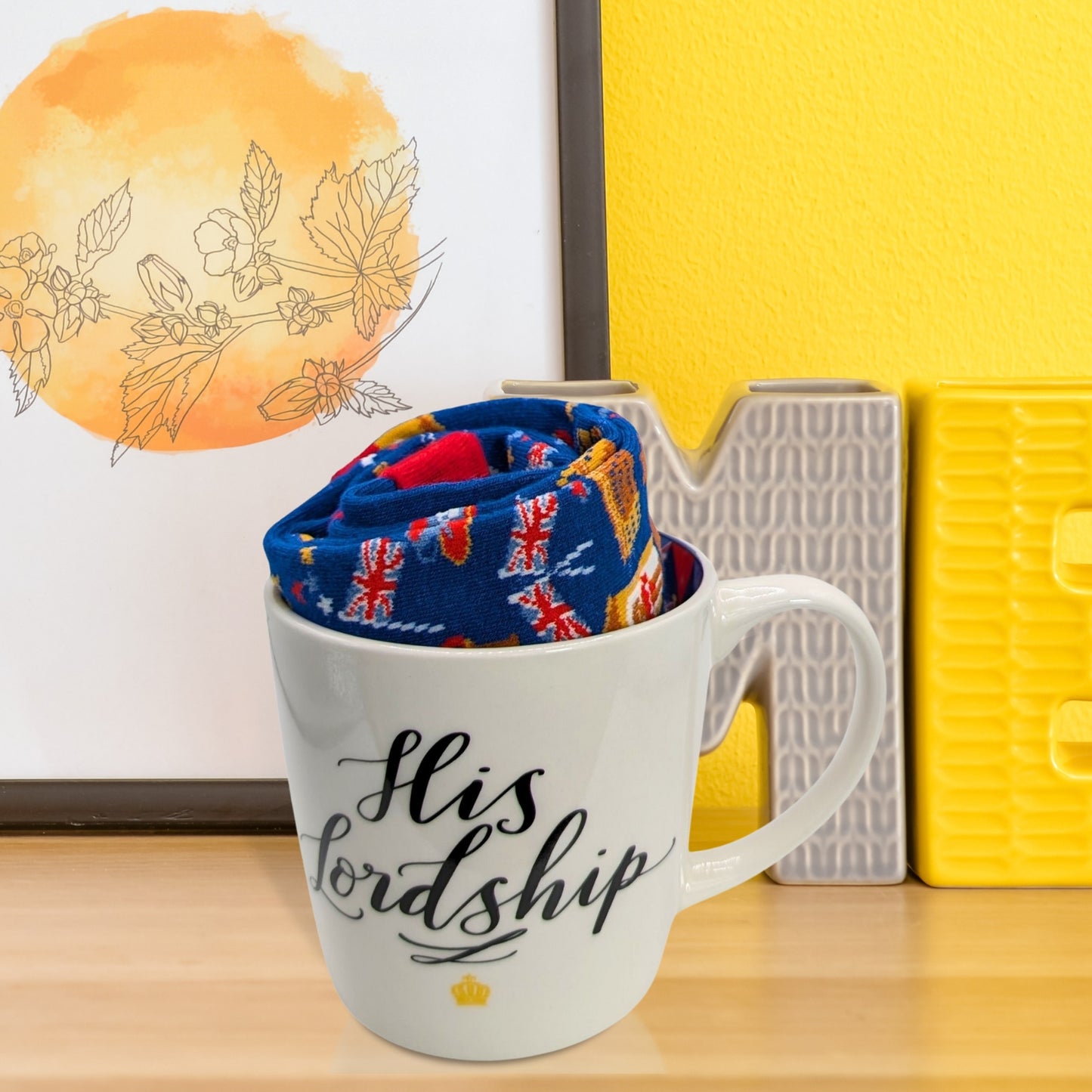 His Lordship Royalty Mug & Socks Set For Him His Majesty Gift Set