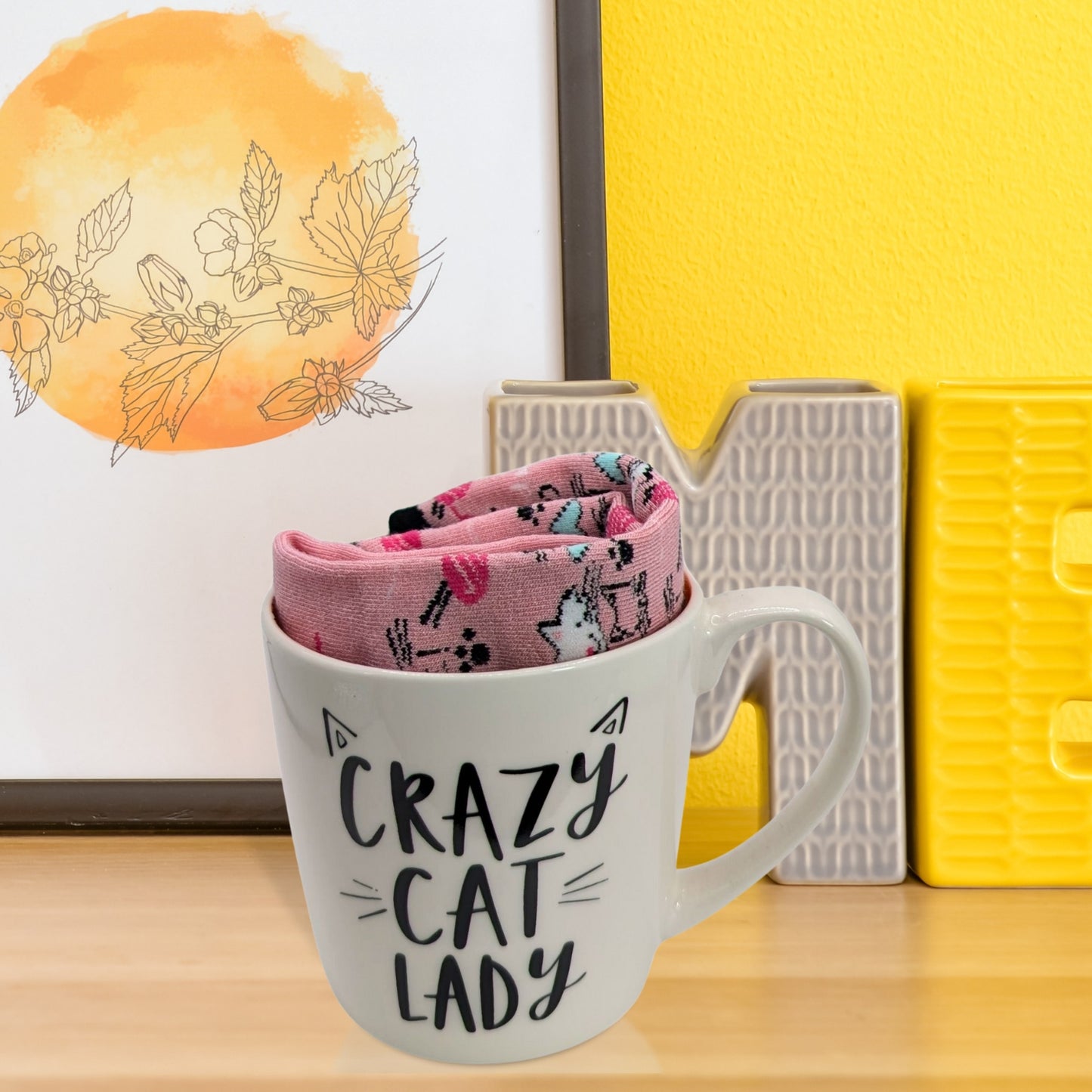 Crazy Cat Lady Mug & Socks Set For Her Crazy Kitty Gift Set