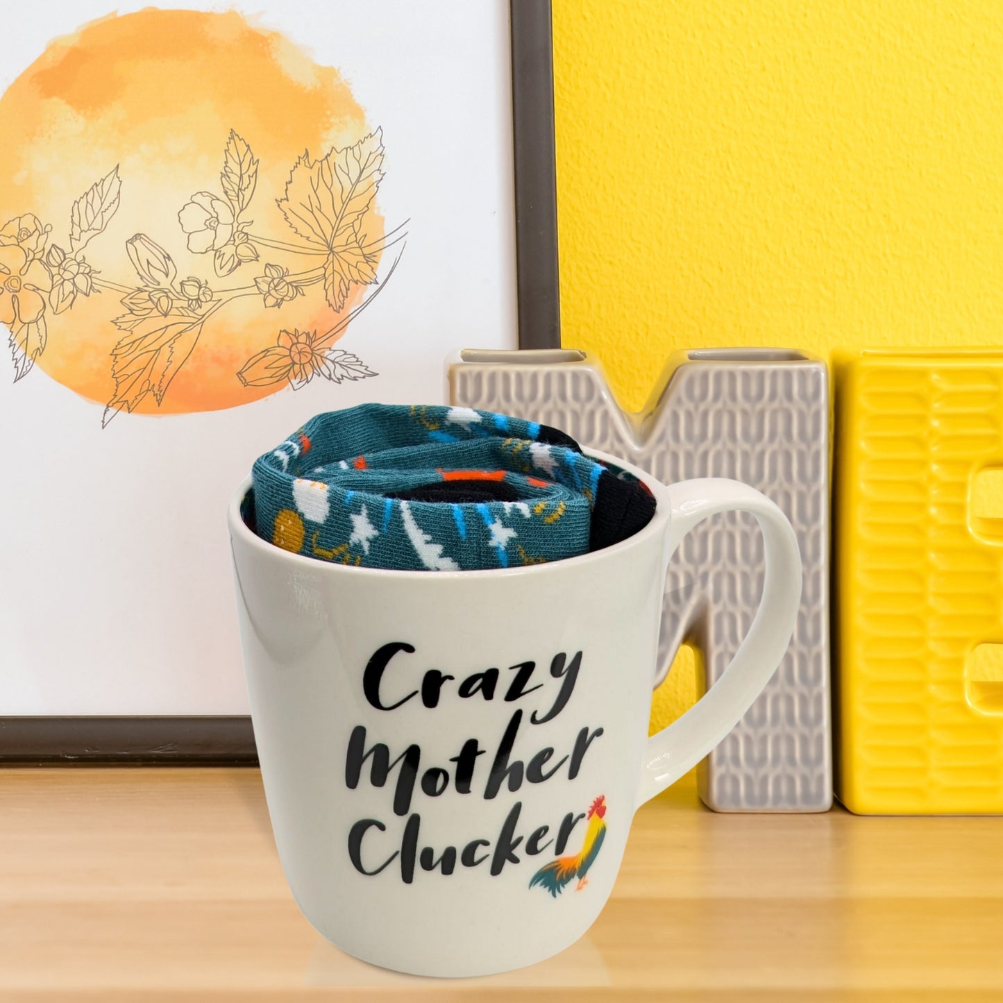 Crazy Mother Clucker Mug & Socks Set For Her Crazy Cluck Gift Set
