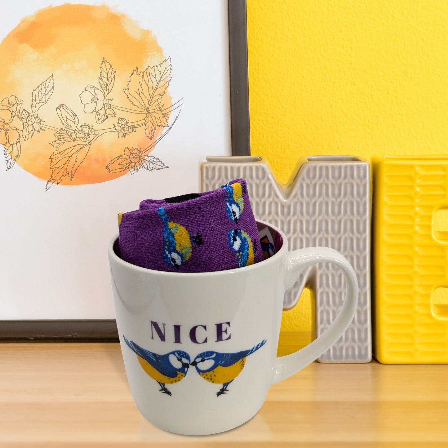 Cheeky Nice BlueTits Mug & Socks Set For Her Nice Pair Gift Set