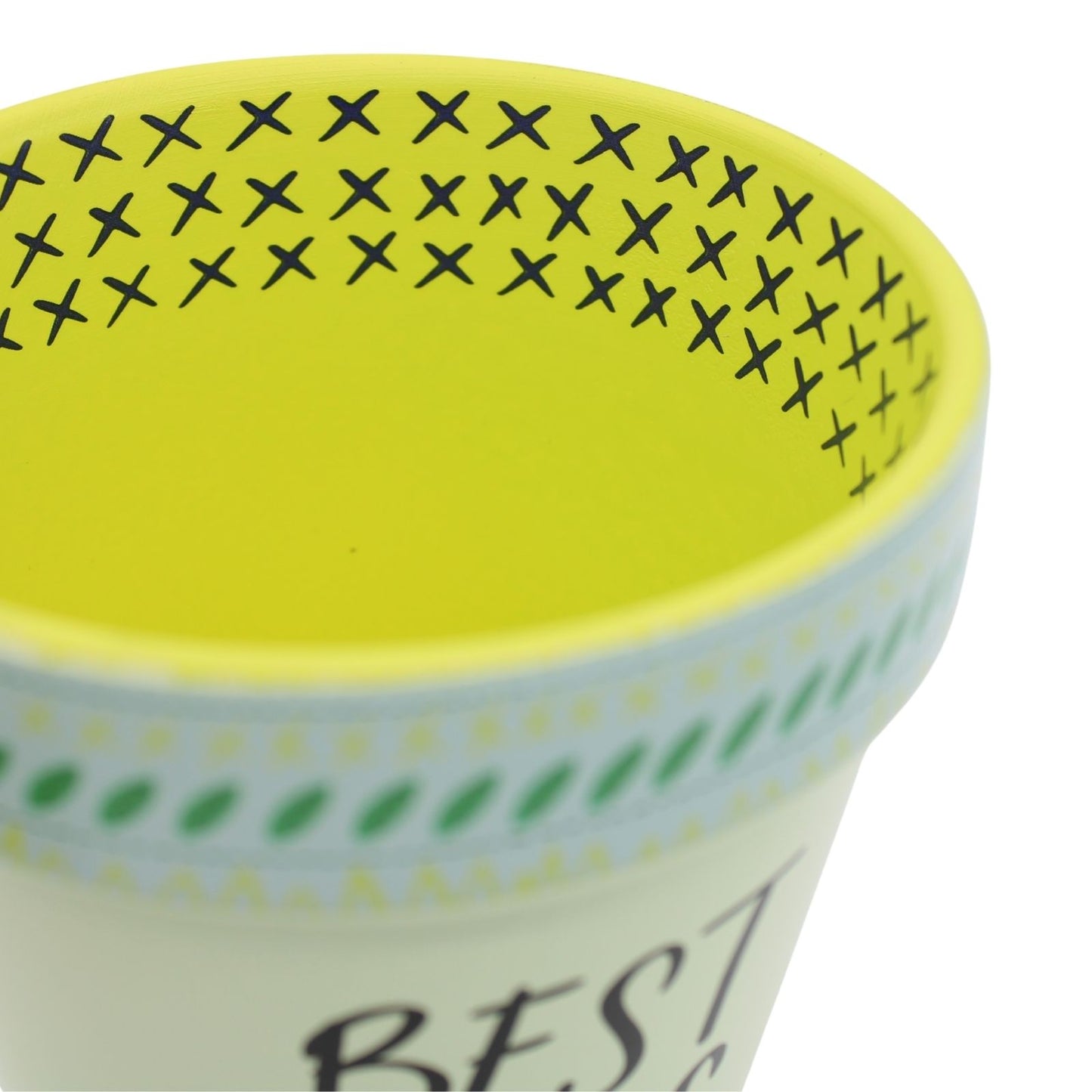 Love Plants Best Buds Forever Green Painted Terracotta Plant Pot Gift Idea
