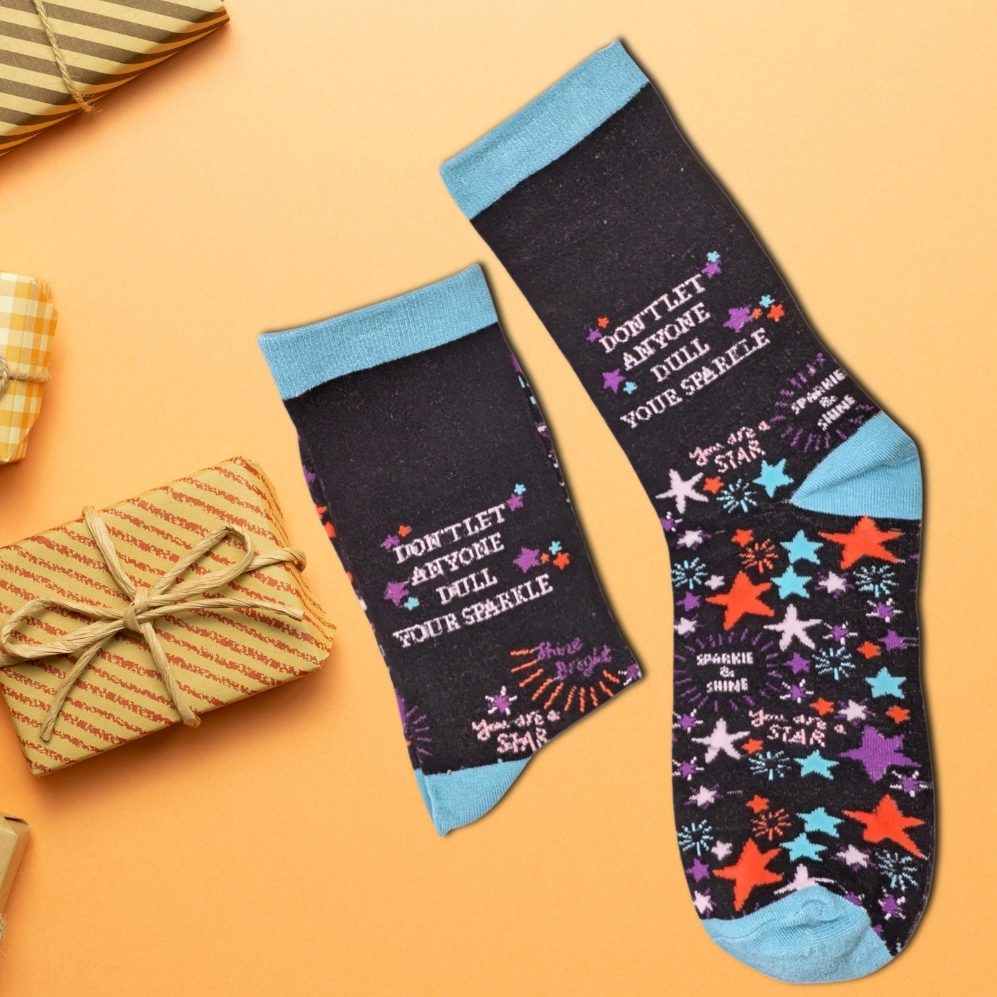 Don't Let Anyone Dull Your Sparkle Socks For Her UK 4-7 Bamboo Socks Gift Idea