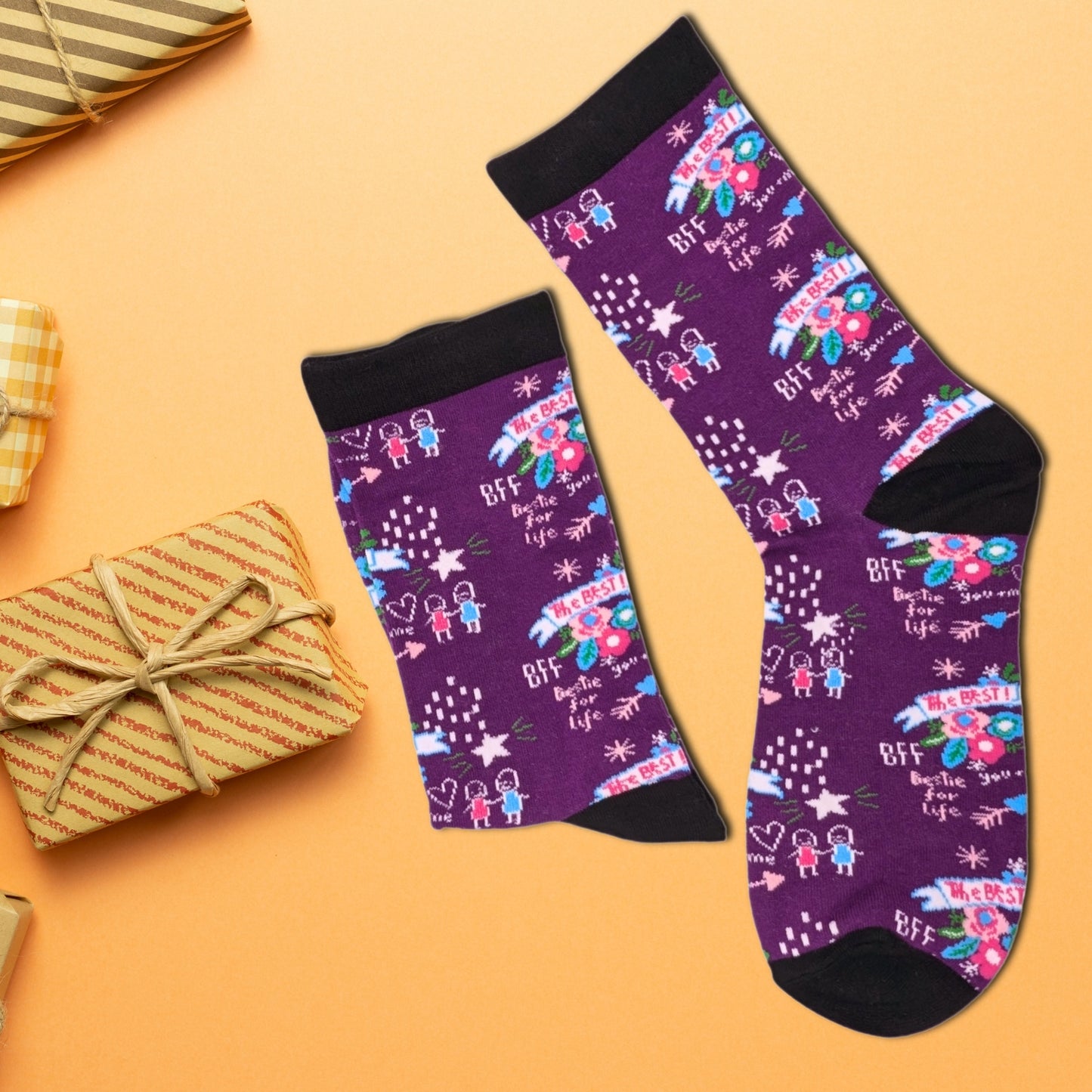 BFF Bestie For Life Socks For Her UK 4-7 Bamboo Socks Novelty Gift Idea