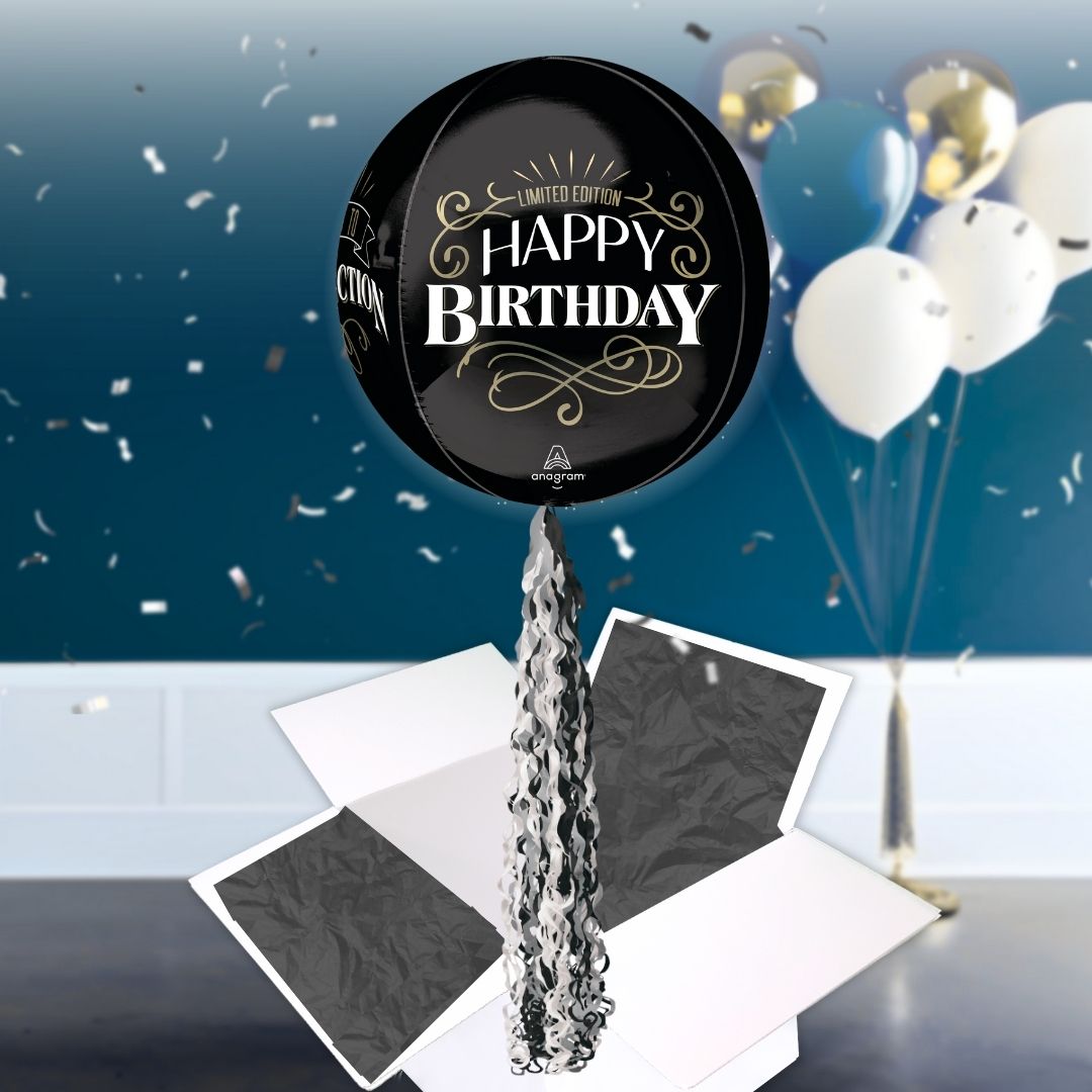 Floating Better With Age Birthday Balloon In A Box With Tail Surprise Gift - Personalise It!