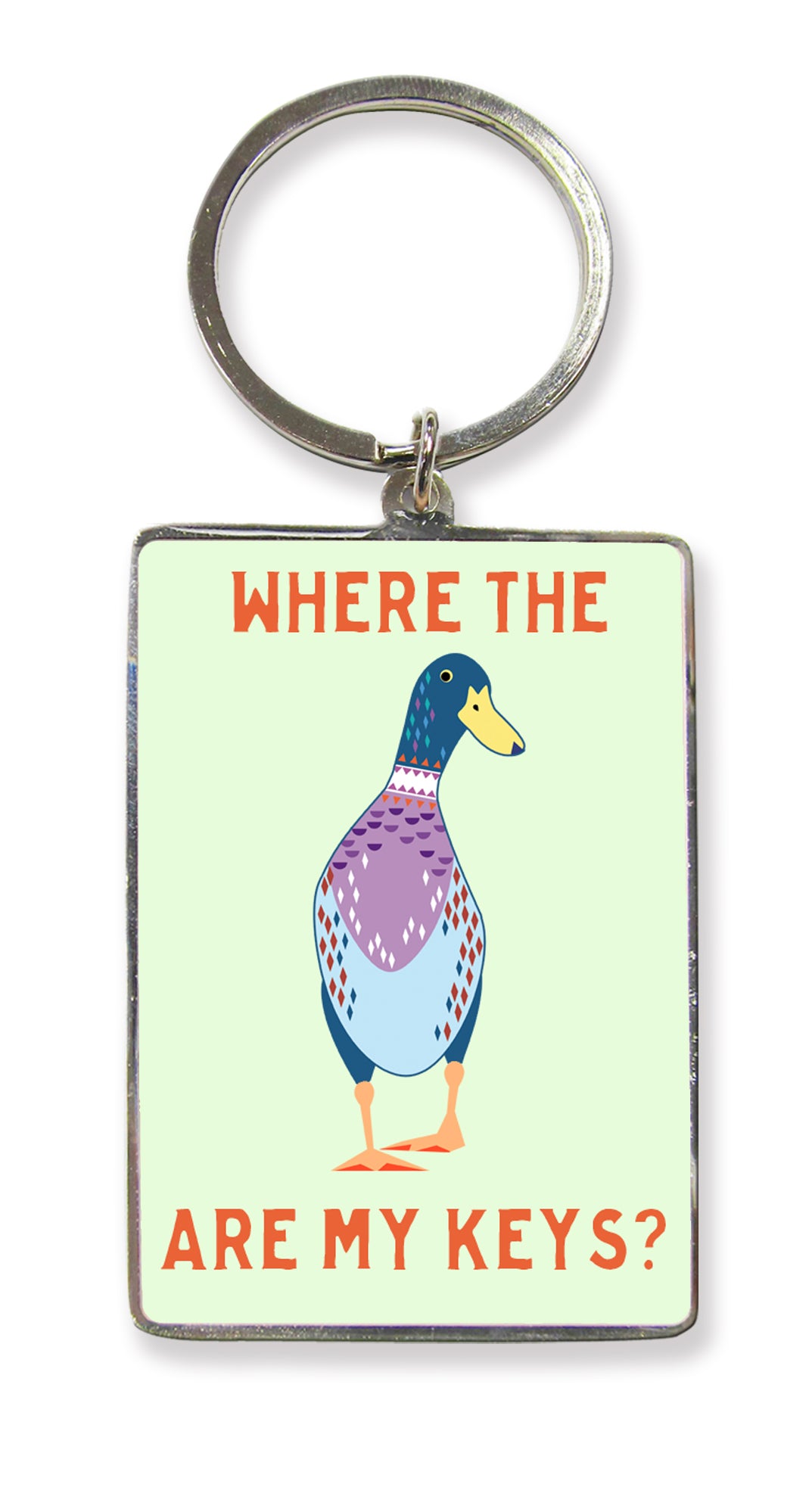 Where The Duck Are My Keys Metallic Keyring