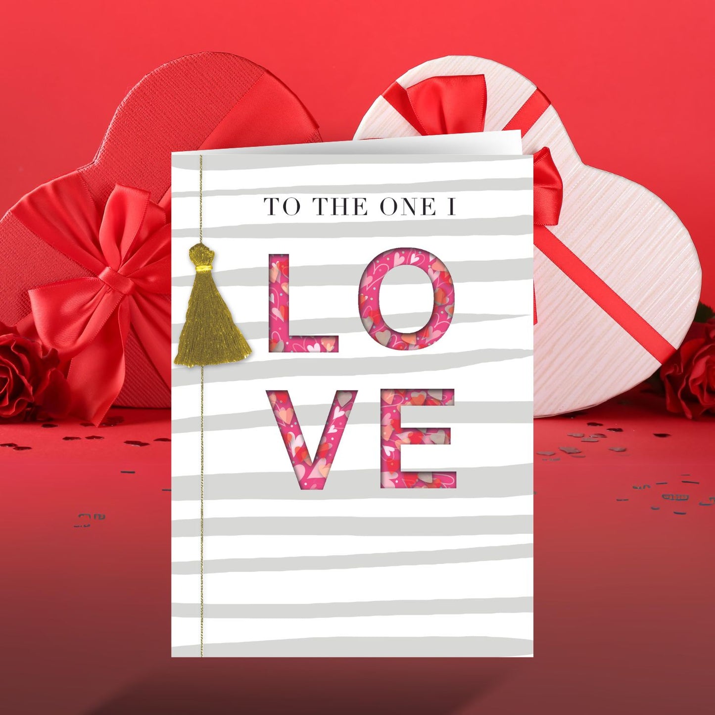 One I Love Love Is In Air! Valentines Day Hand-Finished Greeting Card