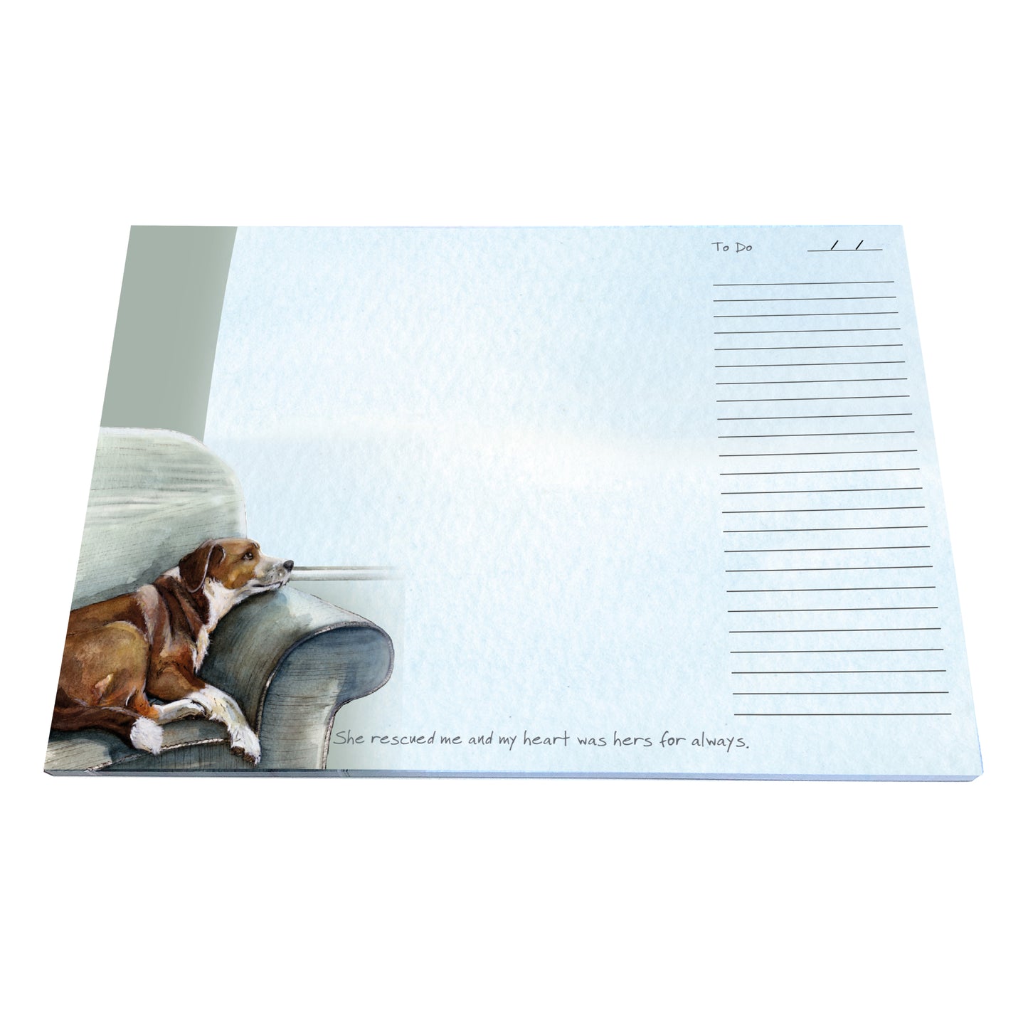 Desk Jotter She Rescued Me My Heart Was Hers Little Dog Laughed