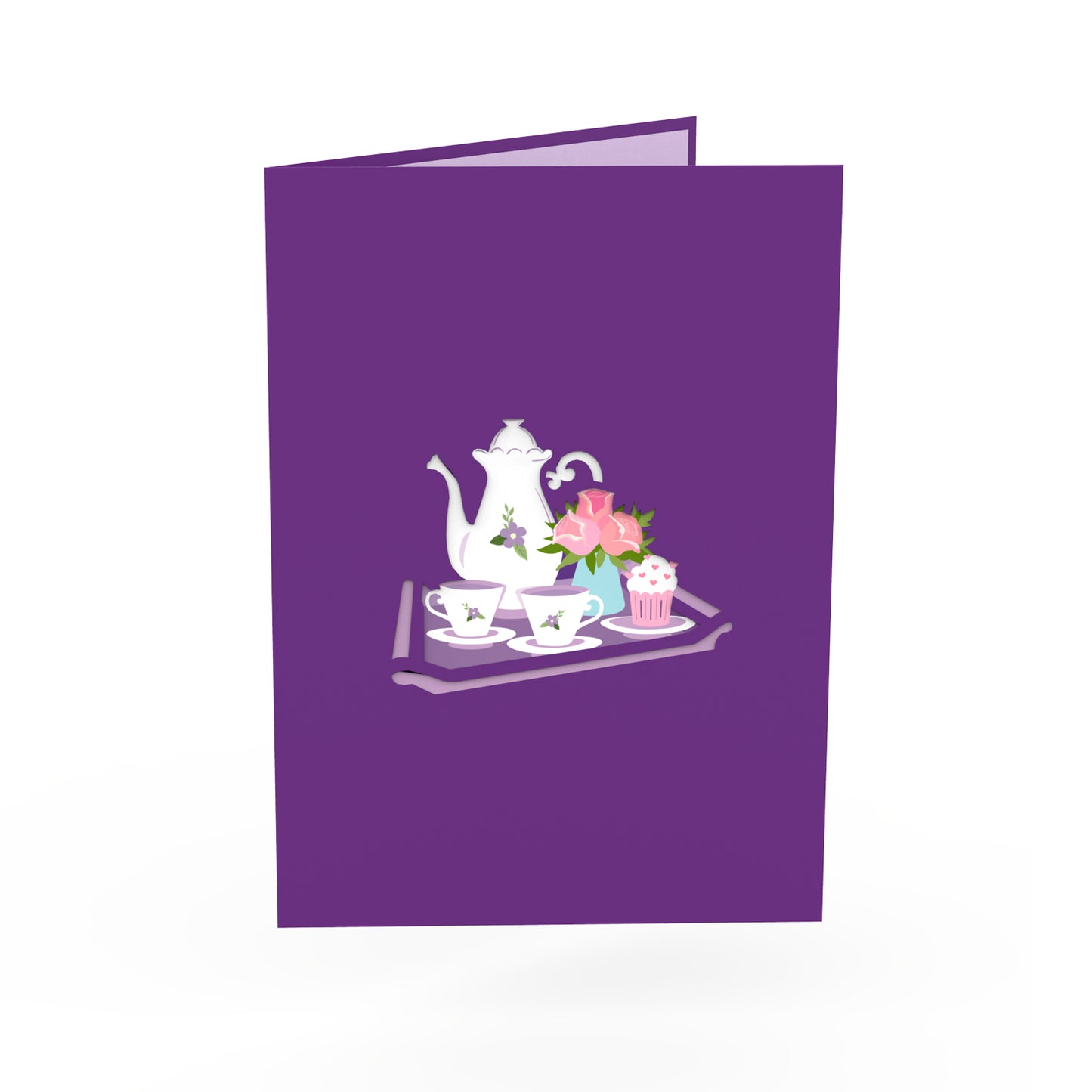 Tea Party Laser Cut Pop Up Greeting Card