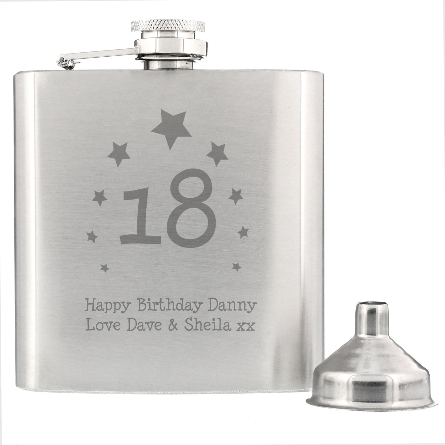 Personalised Stars Age Hip Flask - Personalise It!