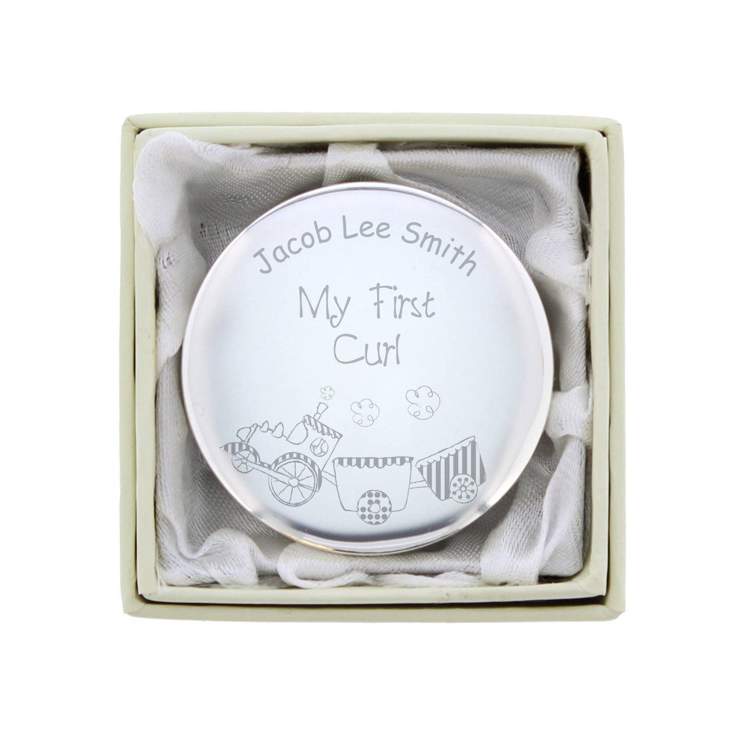 Personalised Train My First Curl Trinket Box - Personalise It!
