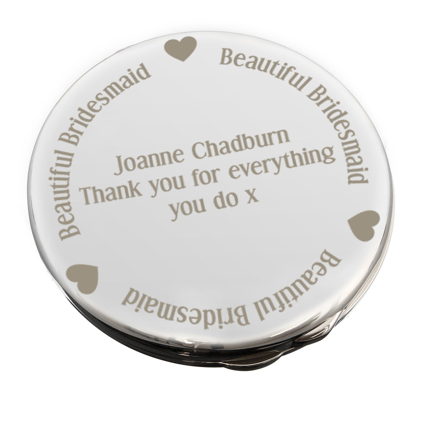 Personalised Beautiful Bridesmaid Compact Mirror - Personalise It!
