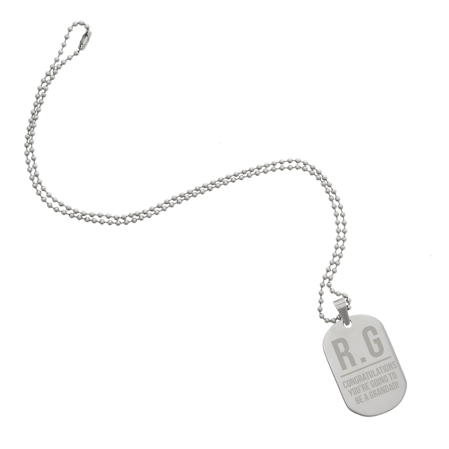 Personalised Initials Stainless Steel Dog Tag Necklace - Personalise It!