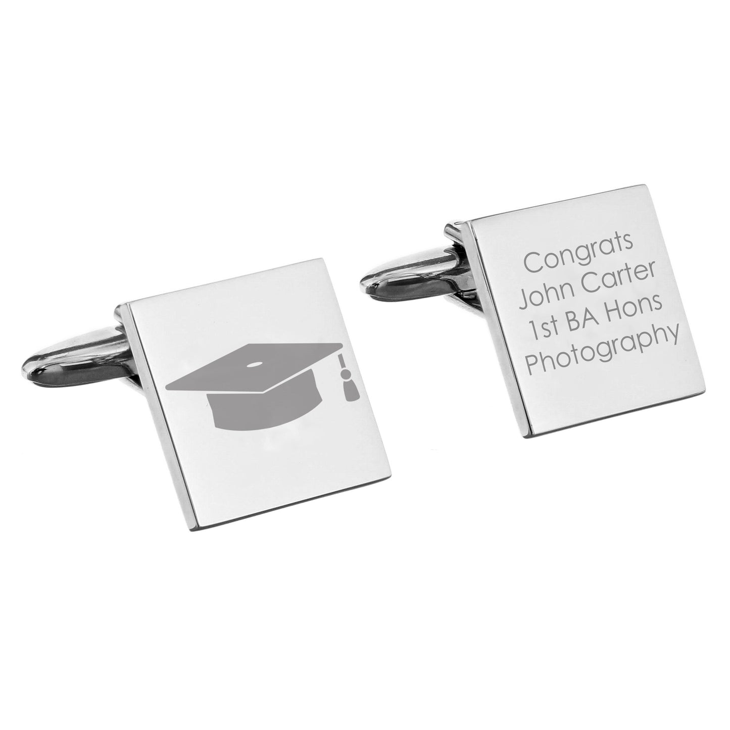Personalised Graduation Square Cufflinks - Personalise It!