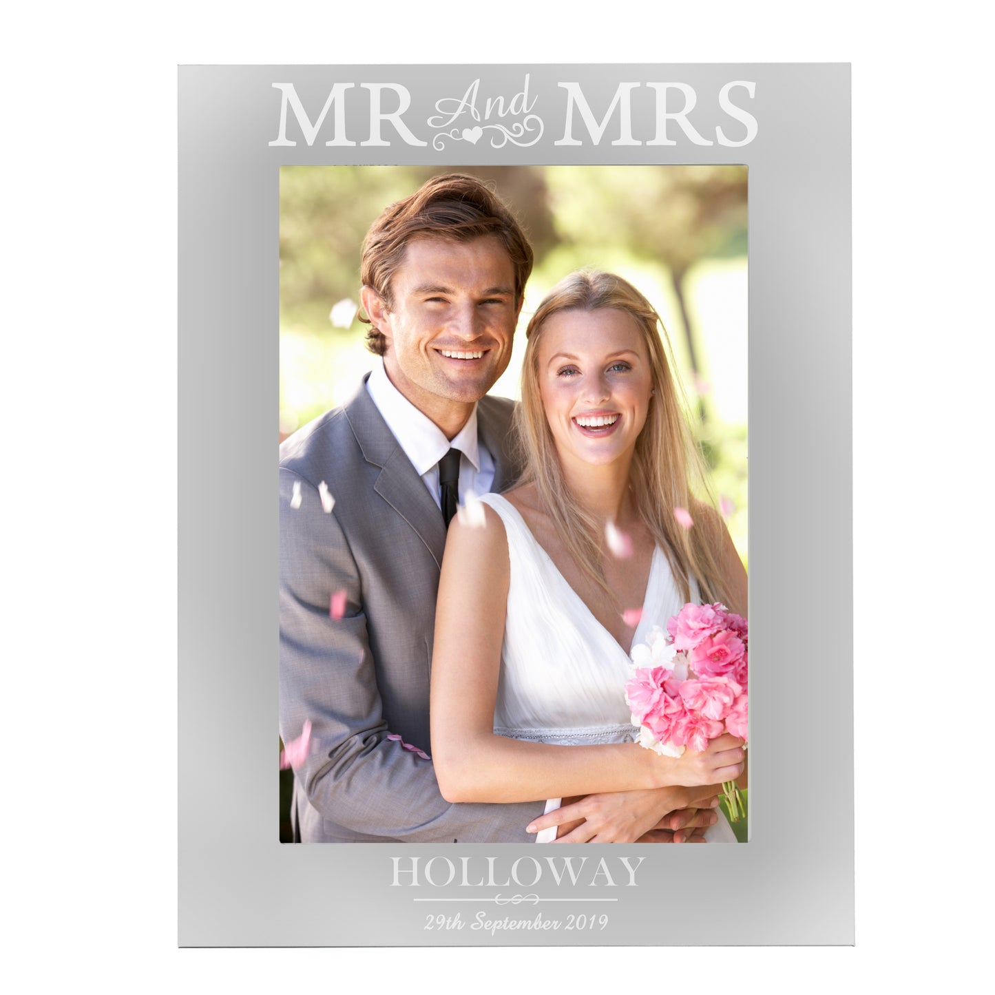Personalised Mr & Mrs 5x7 Silver Photo Frame - Personalise It!
