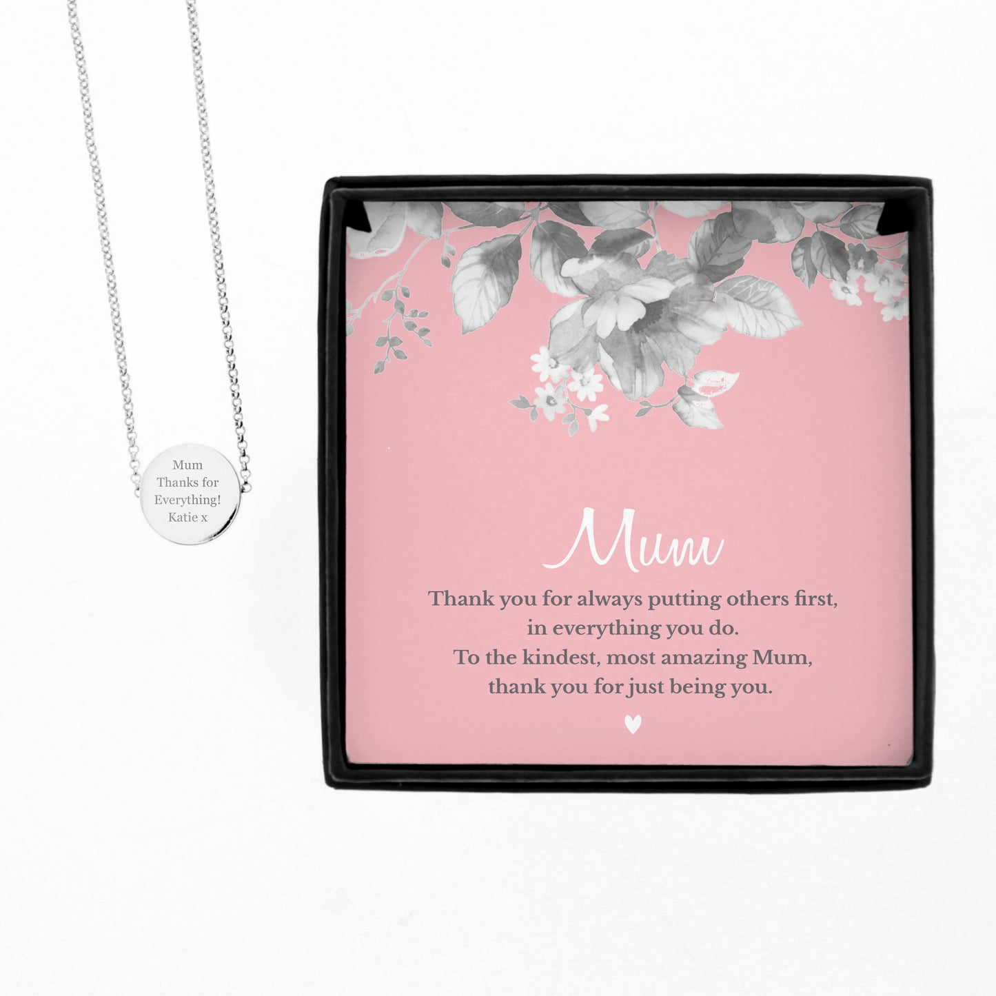 Personalised Mum Sentiment Silver Tone Necklace and Box - Personalise It!