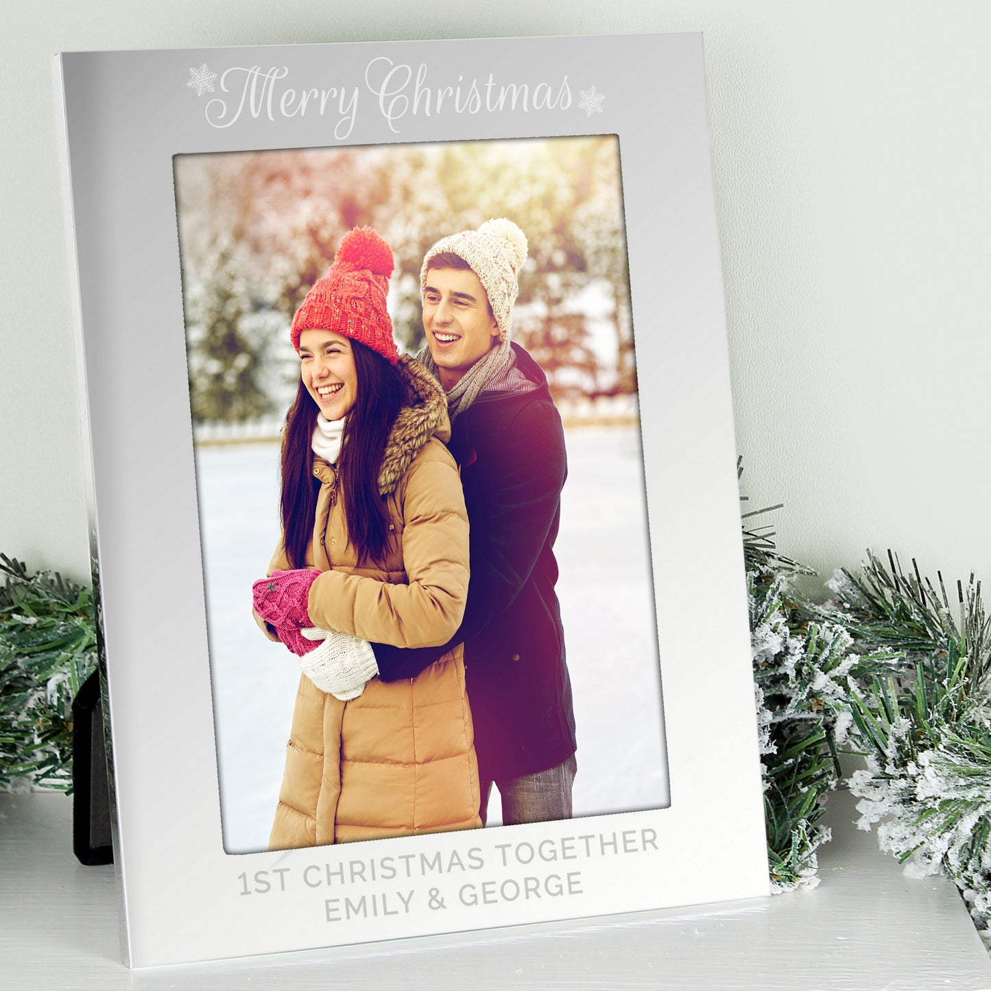 Personalised Silver 5x7 Merry Christmas Photo Frame - Personalise It!