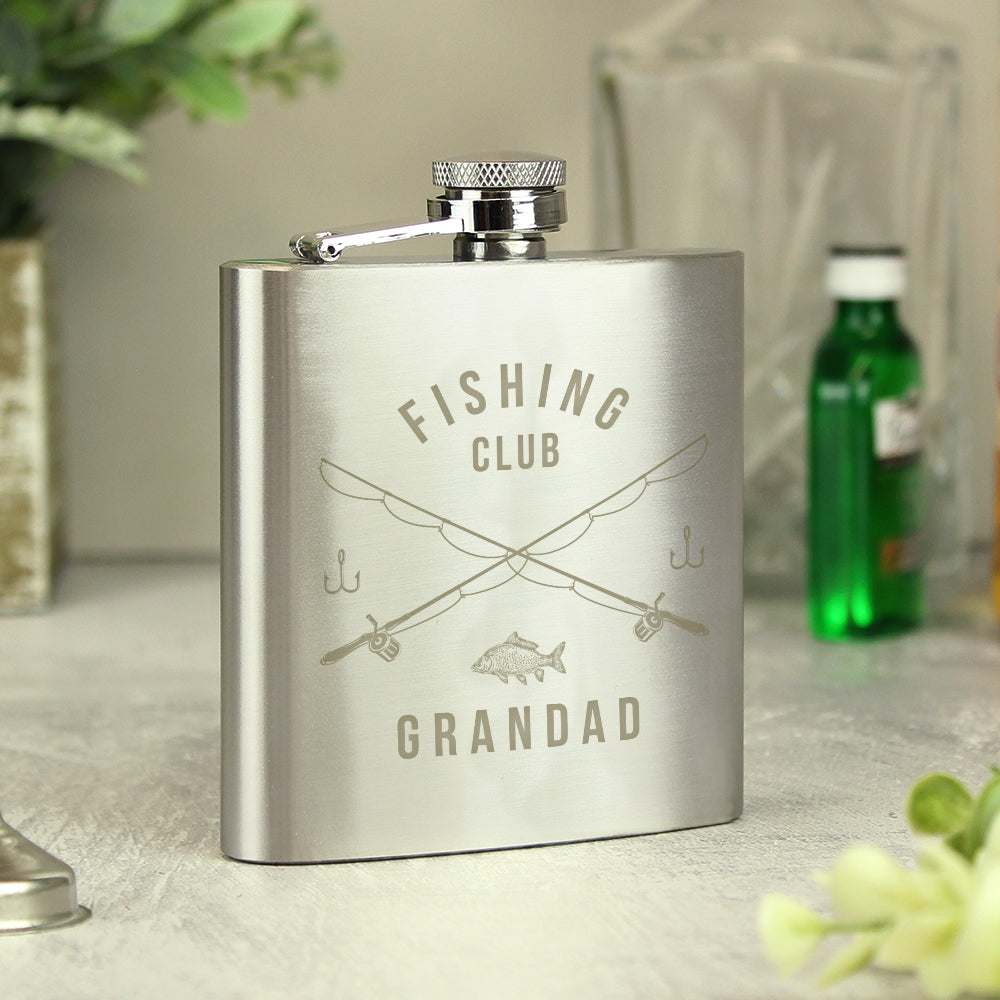 Personalised Fishing Father's Day Hip Flask - Personalise It!