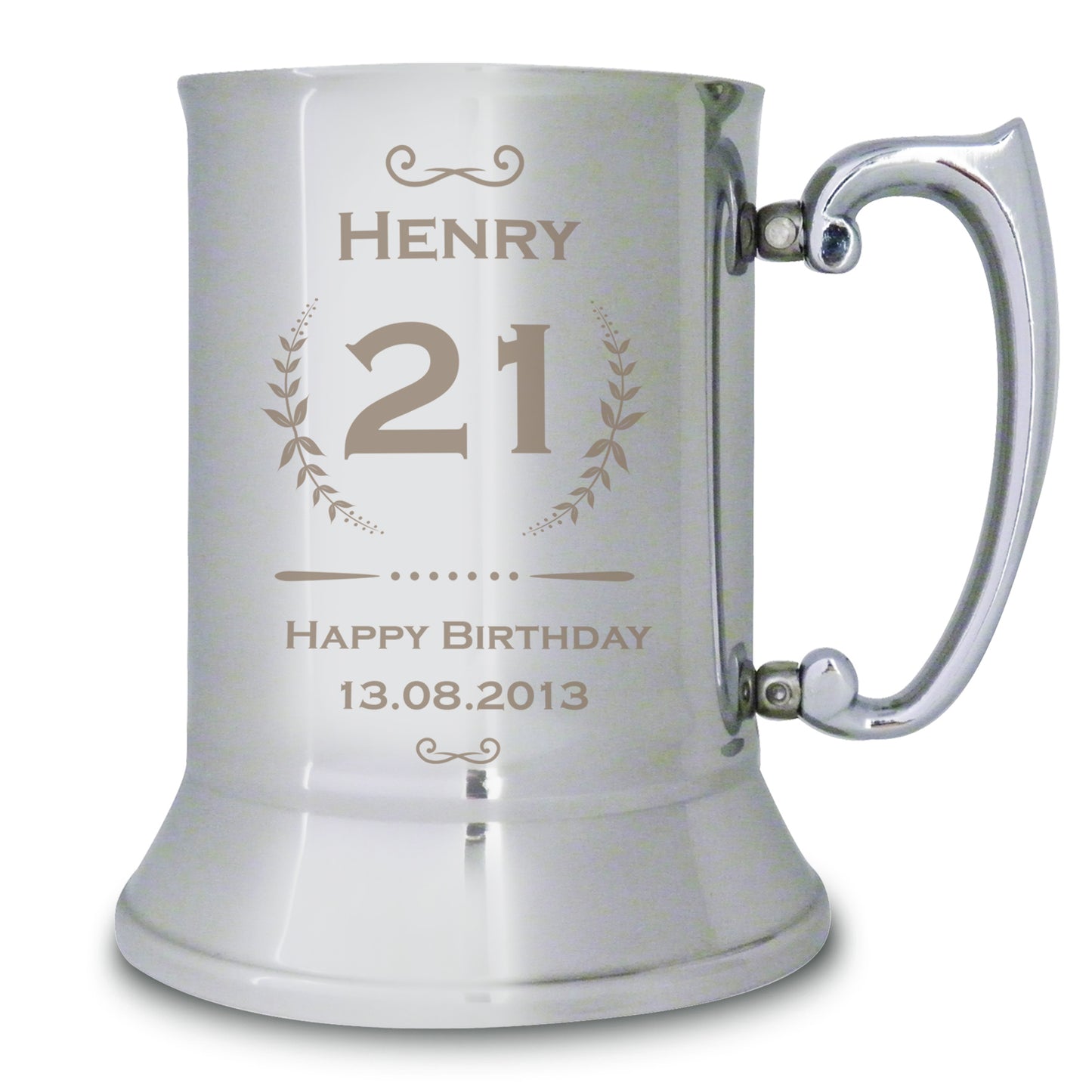 Personalised Age Crest Stainless Steel Tankard - Personalise It!