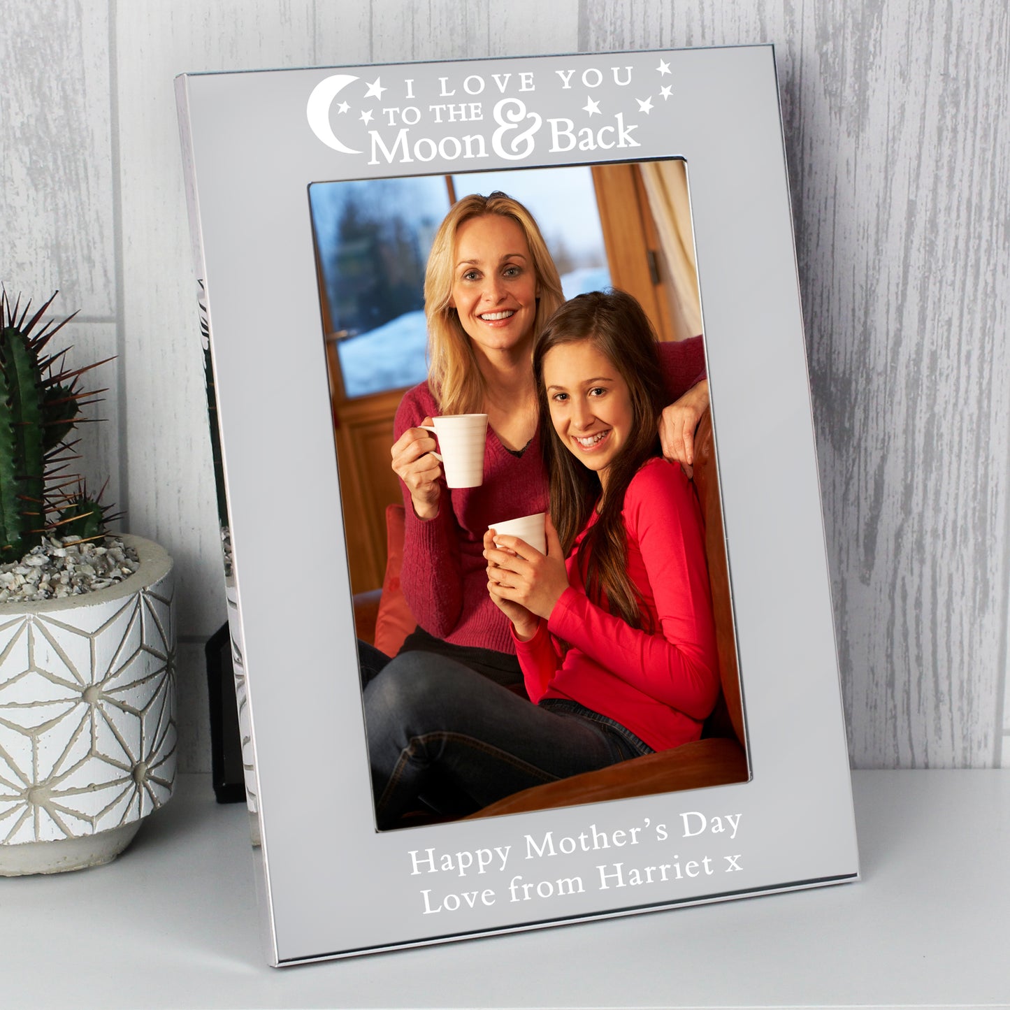 Personalised To the Moon and Back... 4x6 Silver Photo Frame - Personalise It!