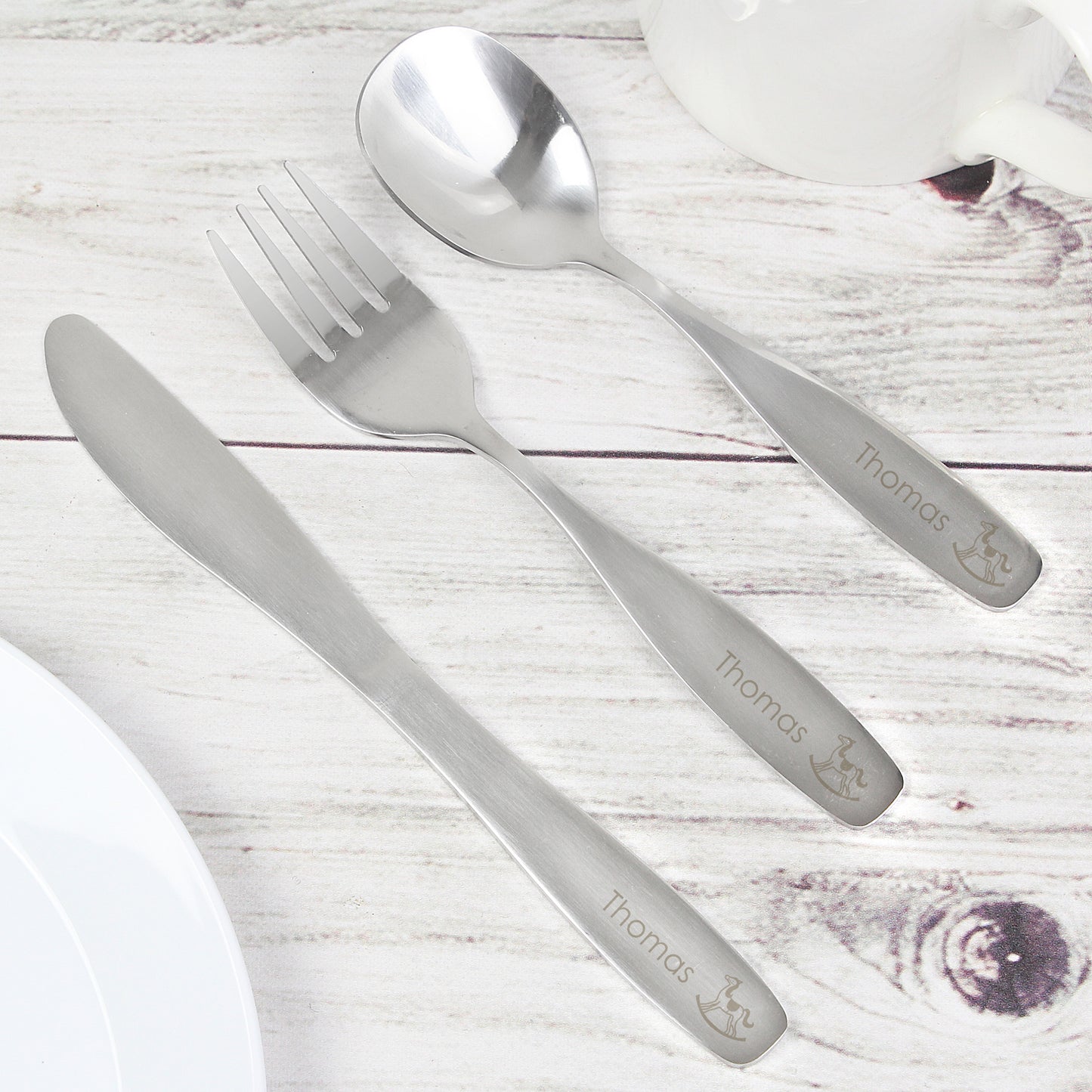 Personalised 3 Piece Rocking Horse Cutlery Set - Personalise It!