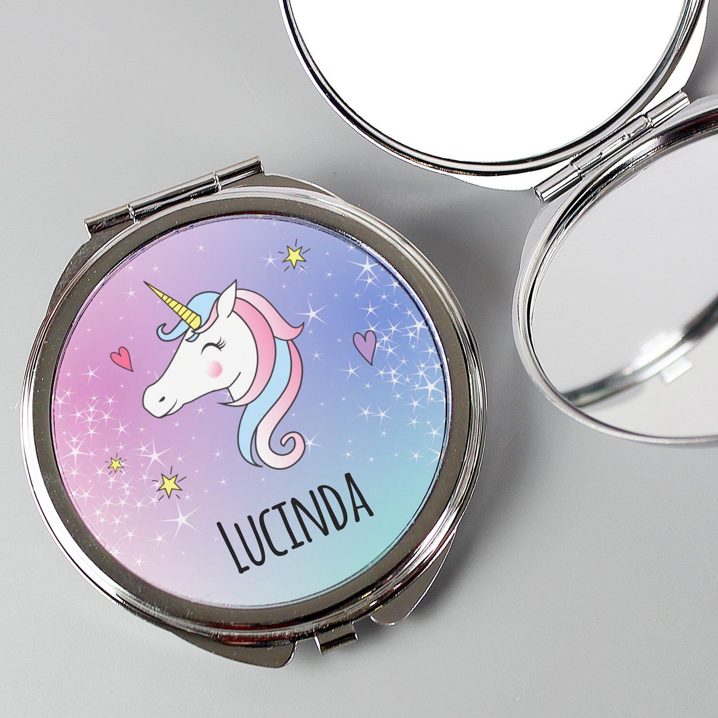 Personalised Unicorn Compact Mirror - Personalise It!