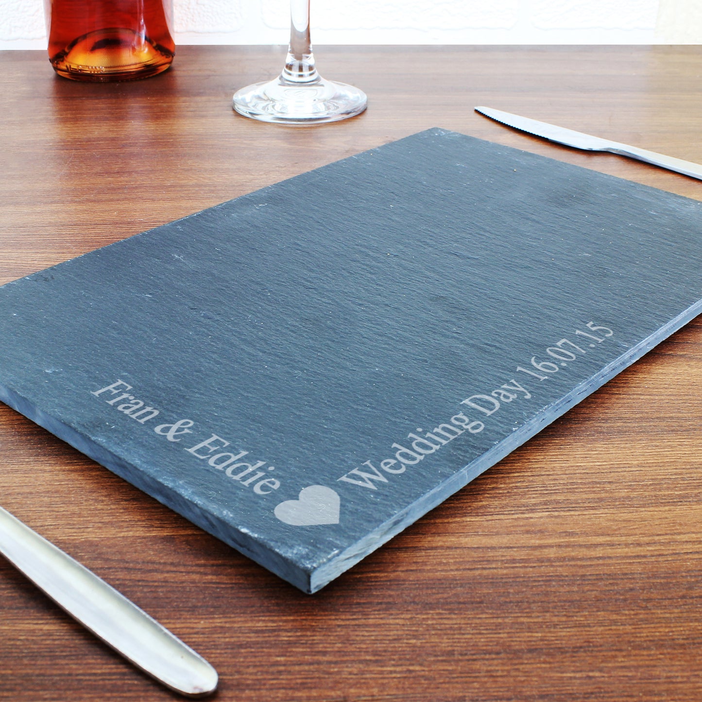 Personalised Heart Motif Slate Placemat - Personalise It!