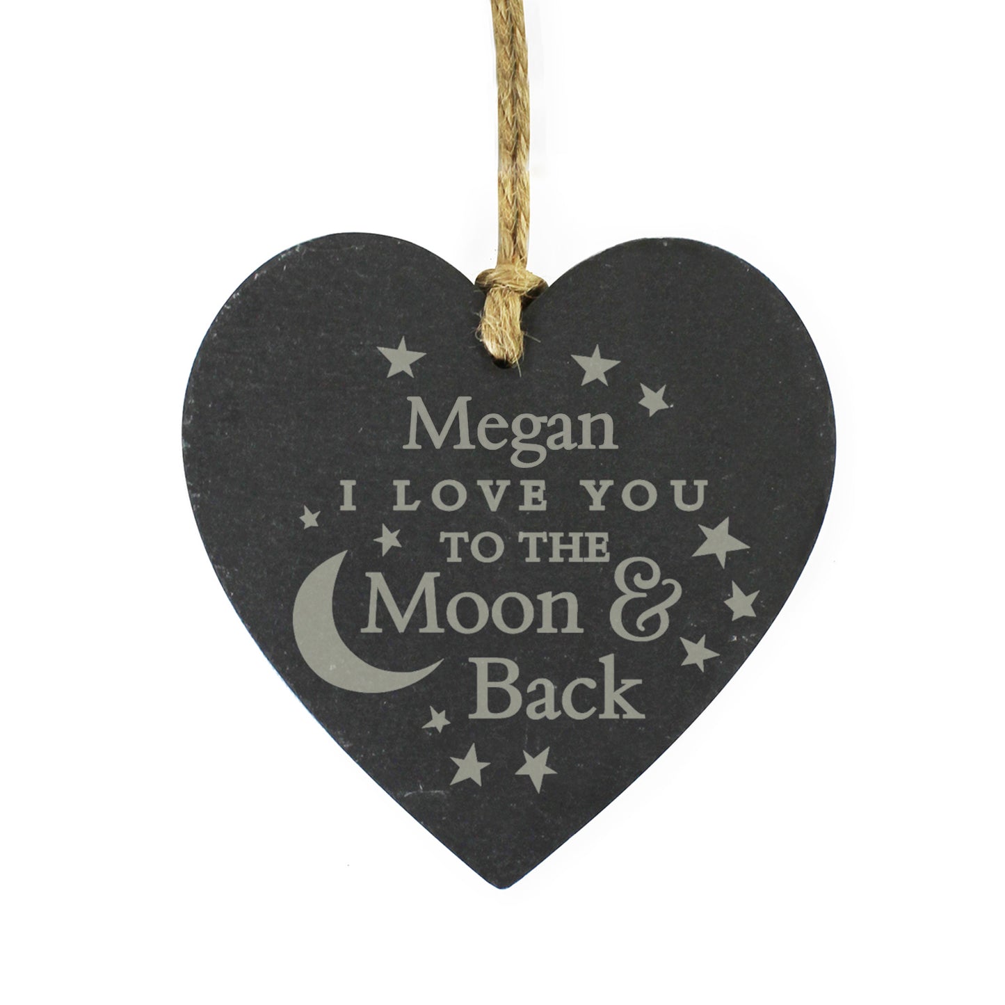 Personalised To the Moon and Back... Slate Heart Decoration - Personalise It!