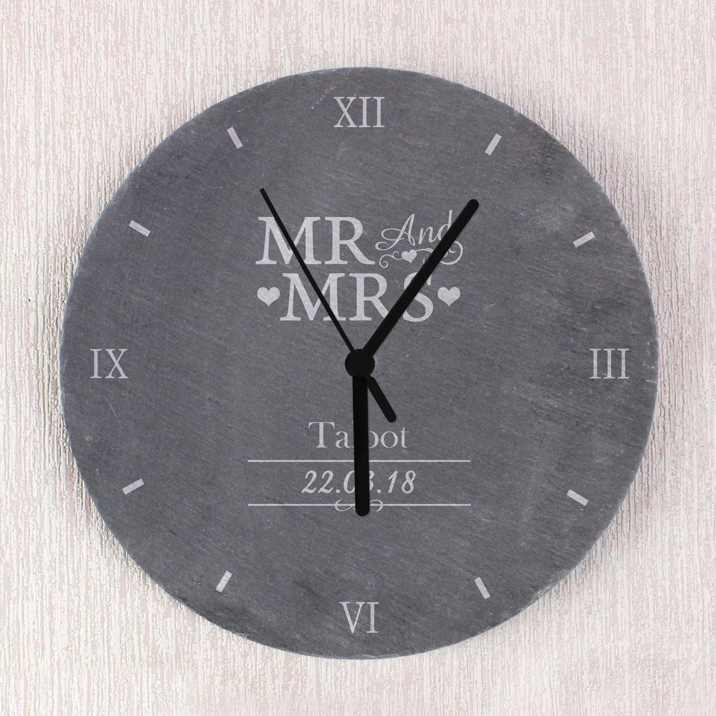Personalised Mr & Mrs Slate Clock - Personalise It!