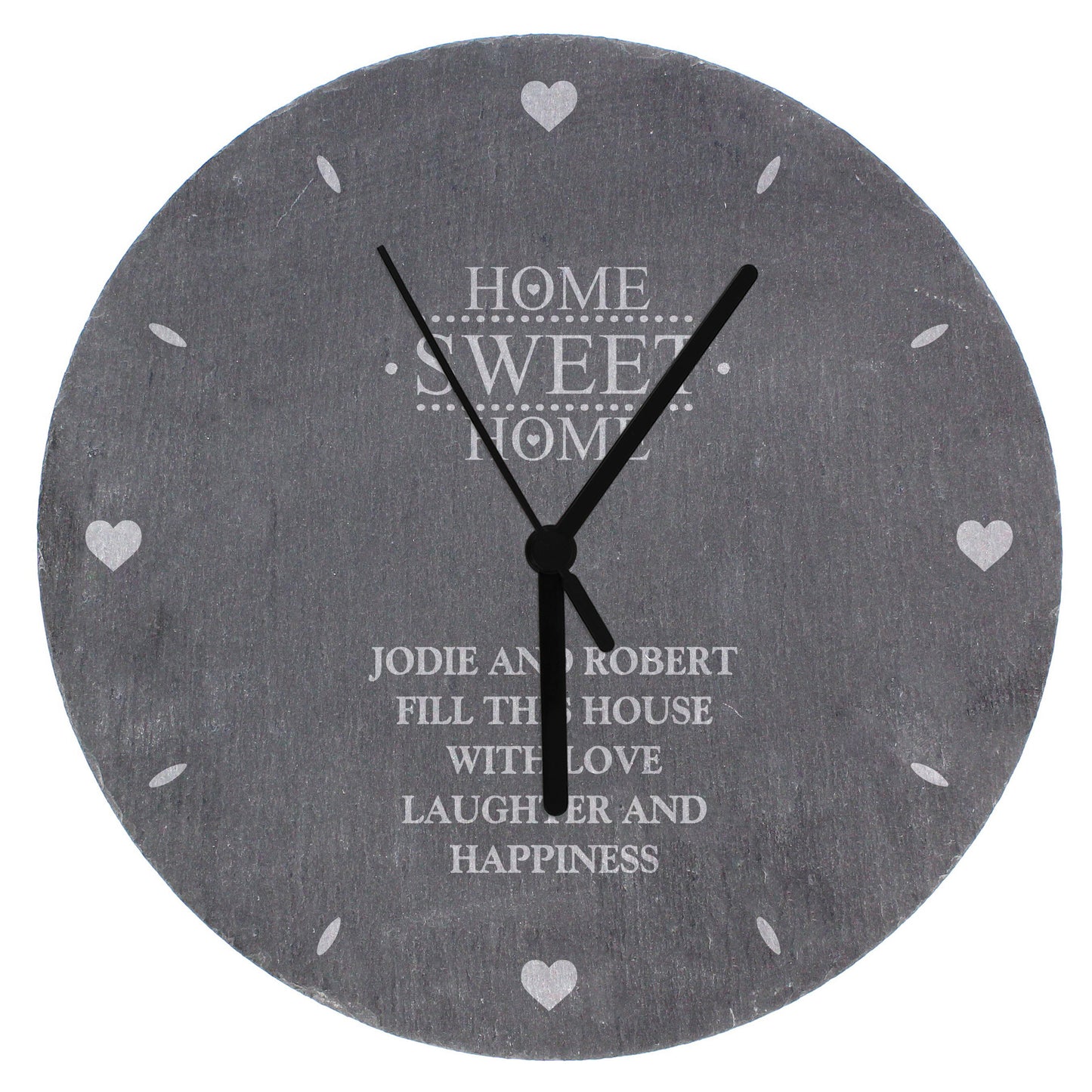 Personalised Home Sweet Home Slate Clock - Personalise It!