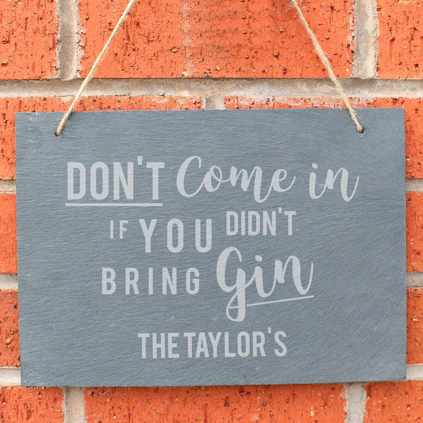 Personalised Gin Large Hanging Slate Sign - Personalise It!