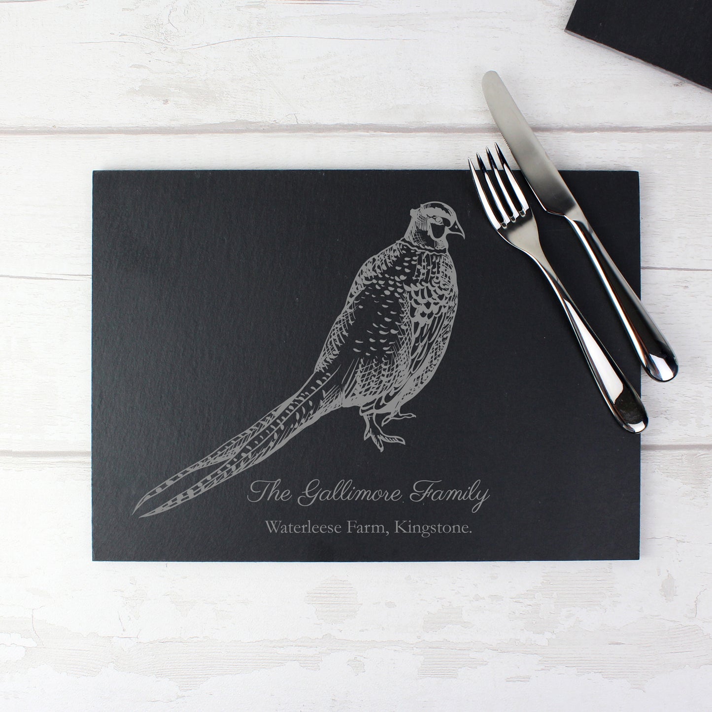 Personalised Pheasant Slate Placemat - Personalise It!