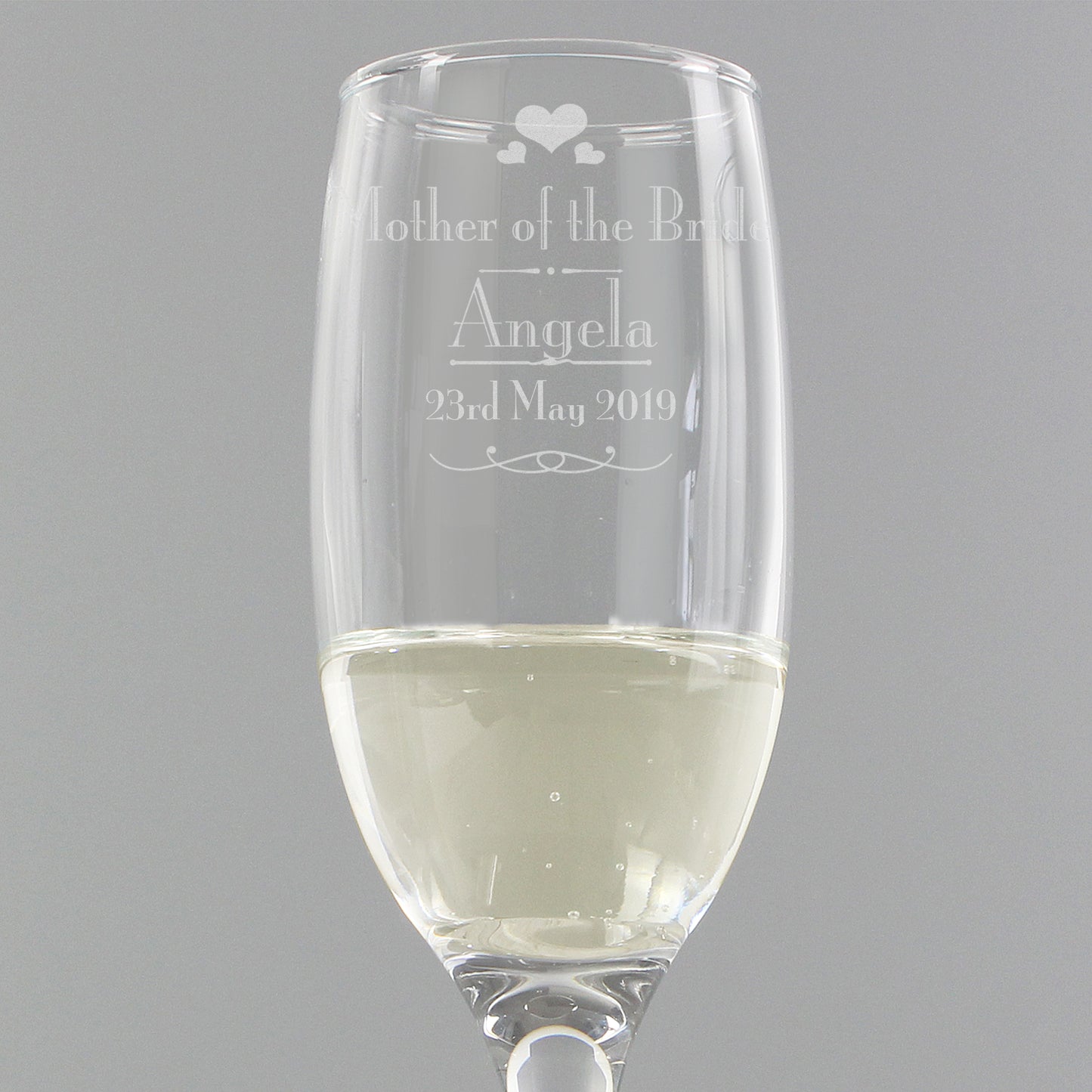 Personalised Decorative Wedding Mother of the Bride Glass Flute - Personalise It!