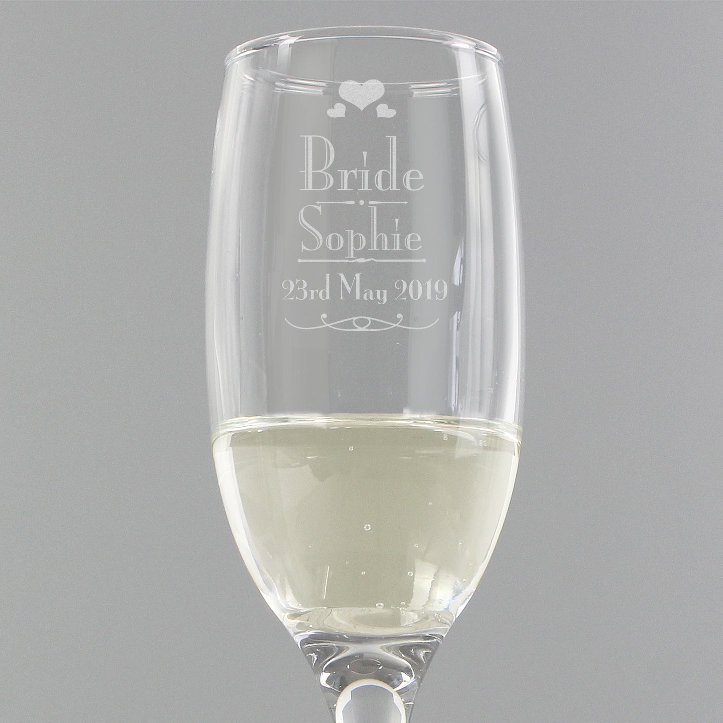 Personalised Decorative Wedding Bride Glass Flute - Personalise It!