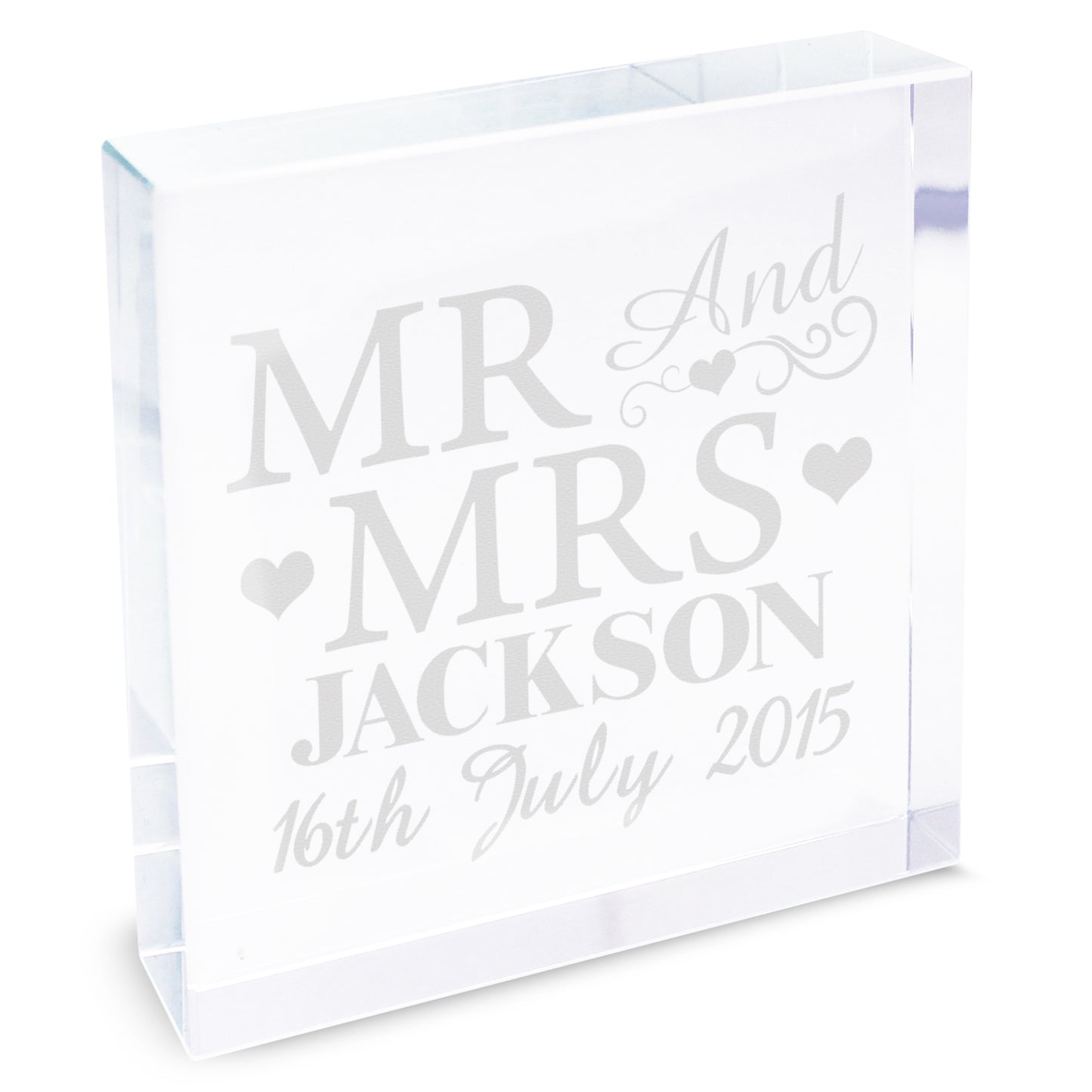 Personalised Mr & Mrs Large Crystal Token - Personalise It!